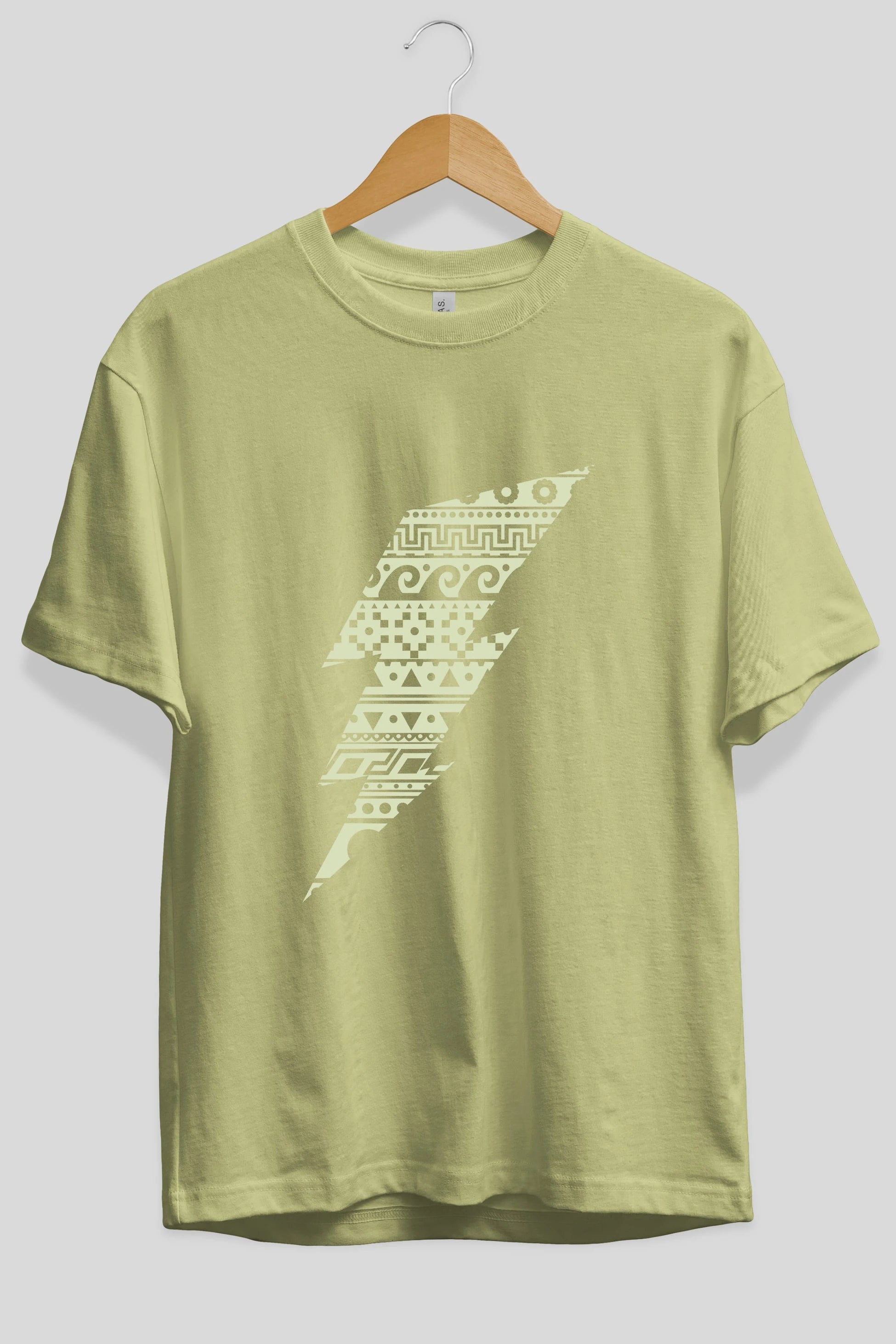 Thunderbolt Ön Baskılı Oversize t-shirt %100 pamuk Erkek Kadın Unisex
