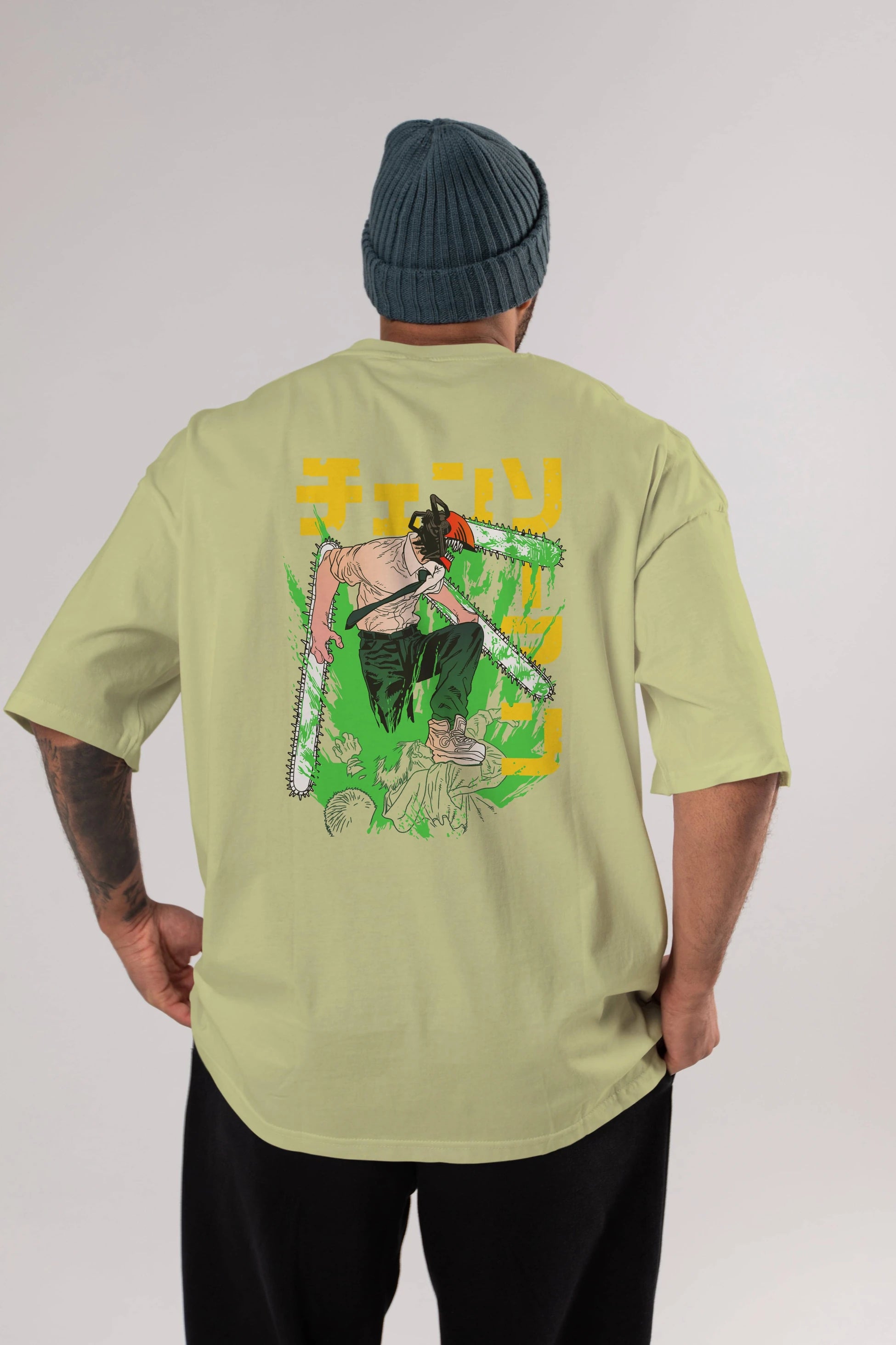CHAINSAWMAN DENJI Anime Arka Baskılı Oversize t-shirt Erkek Kadın Unisex