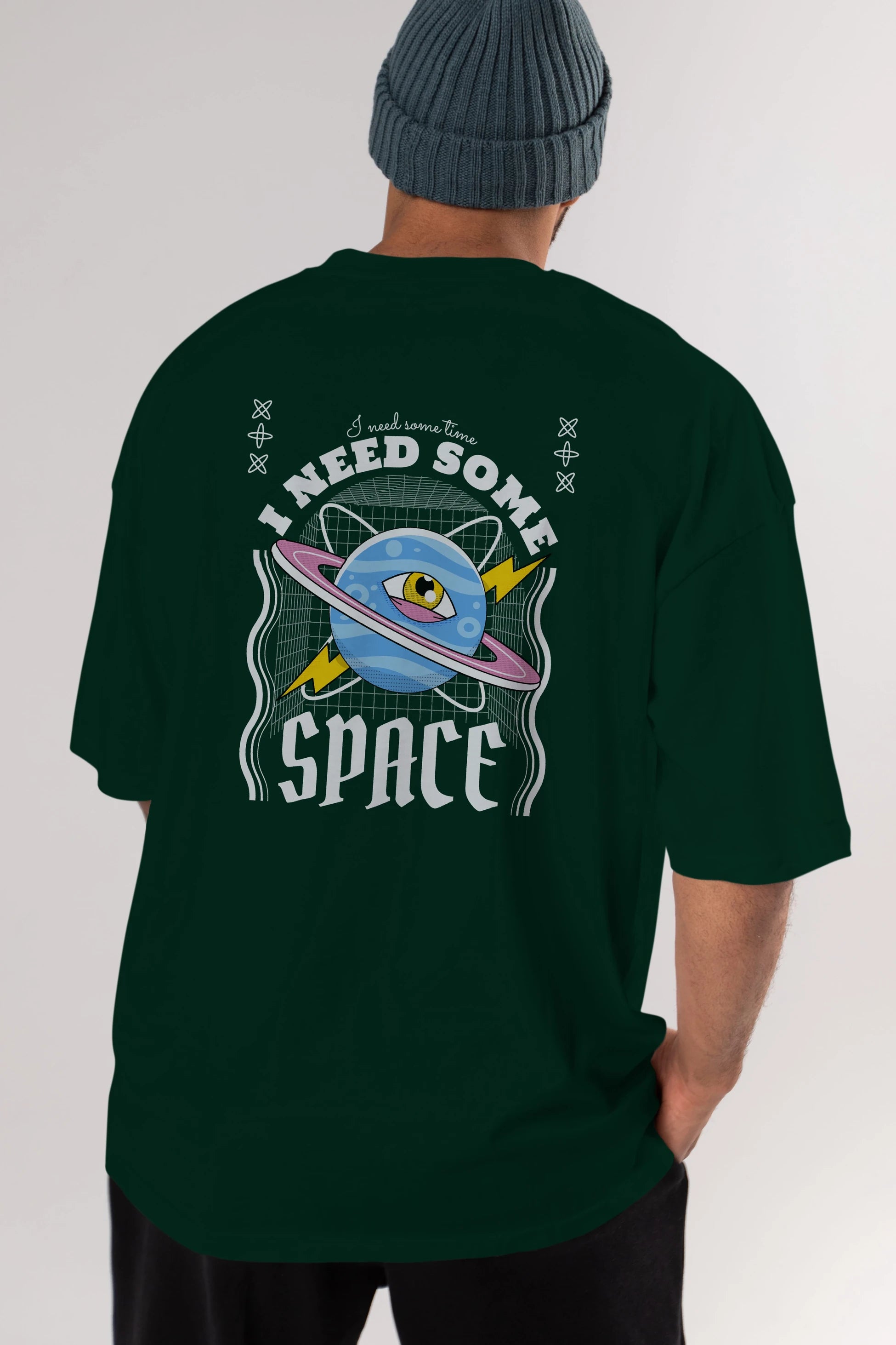 I Need Some Space Arka Baskılı Oversize t-shirt Erkek Kadın Unisex