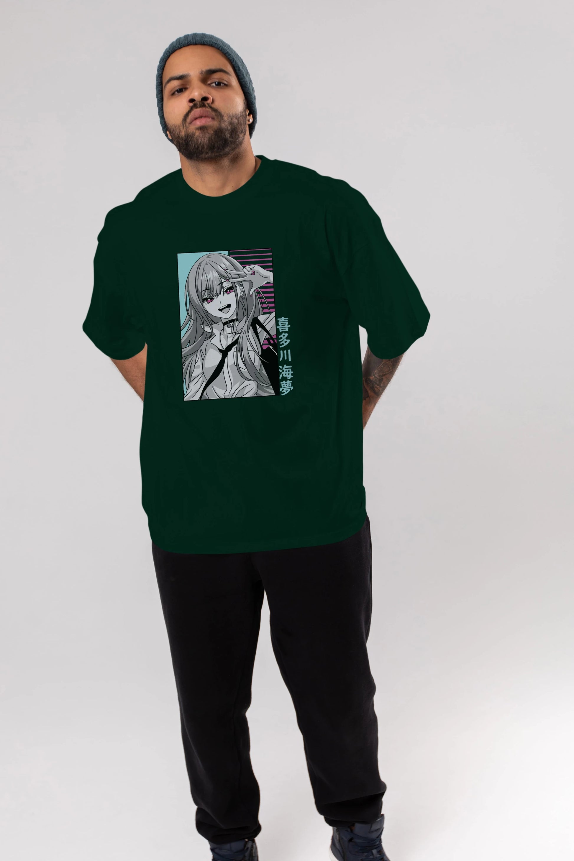 Marin Kitagawa 1 Anime Ön Baskılı Oversize t-shirt %100 pamuk Erkek Kadın Unisex
