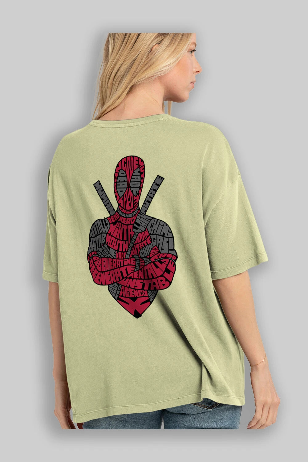 Dead Red Arka Baskılı Oversize t-shirt %100 pamuk Erkek Kadın Unisex
