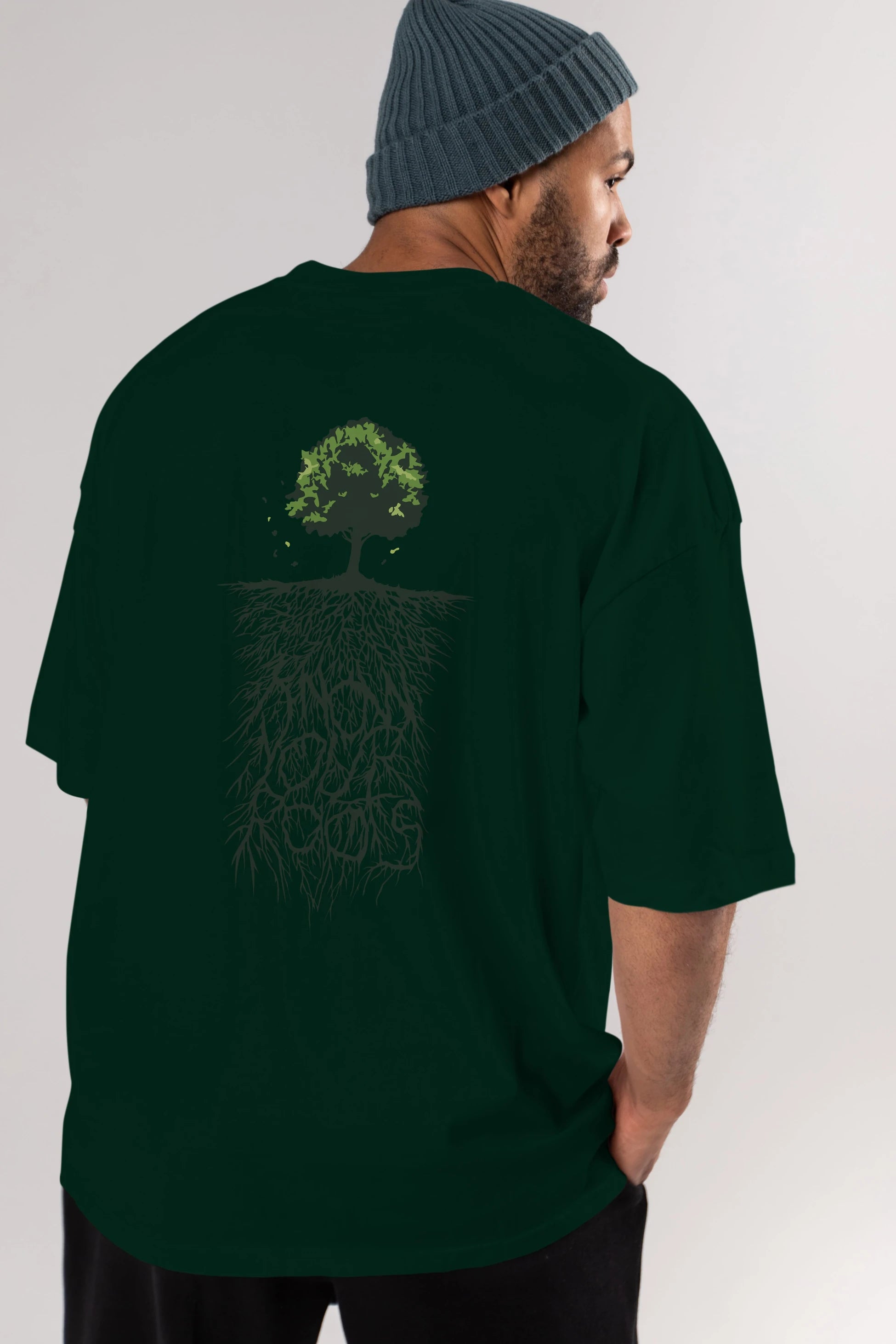 Know Your Roots Arka Baskılı Oversize t-shirt %100 pamuk Erkek Kadın Unisex