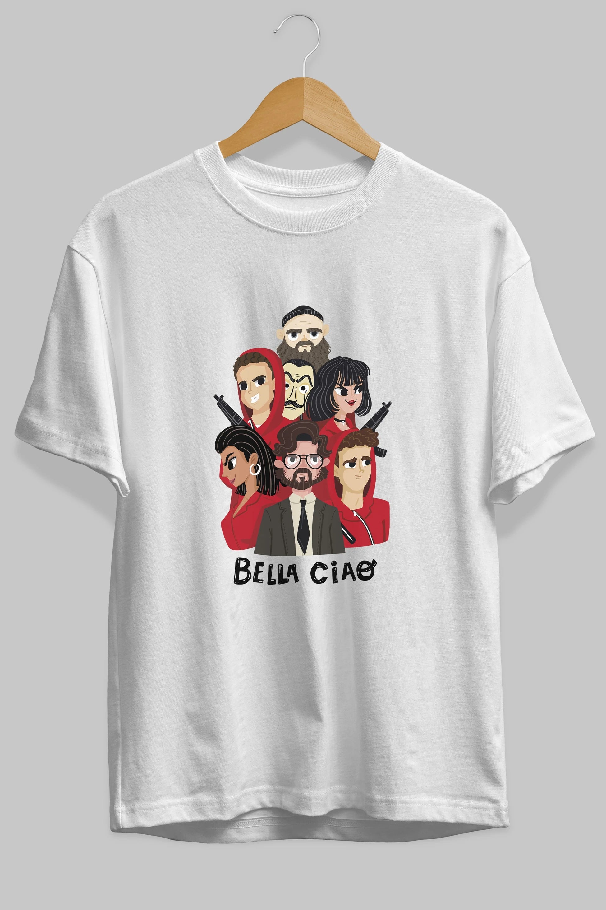 La Casa De Papel (13) Ön Baskılı Oversize t-shirt Erkek Kadın Unisex %100 Pamuk Bisiklet Yaka tişort