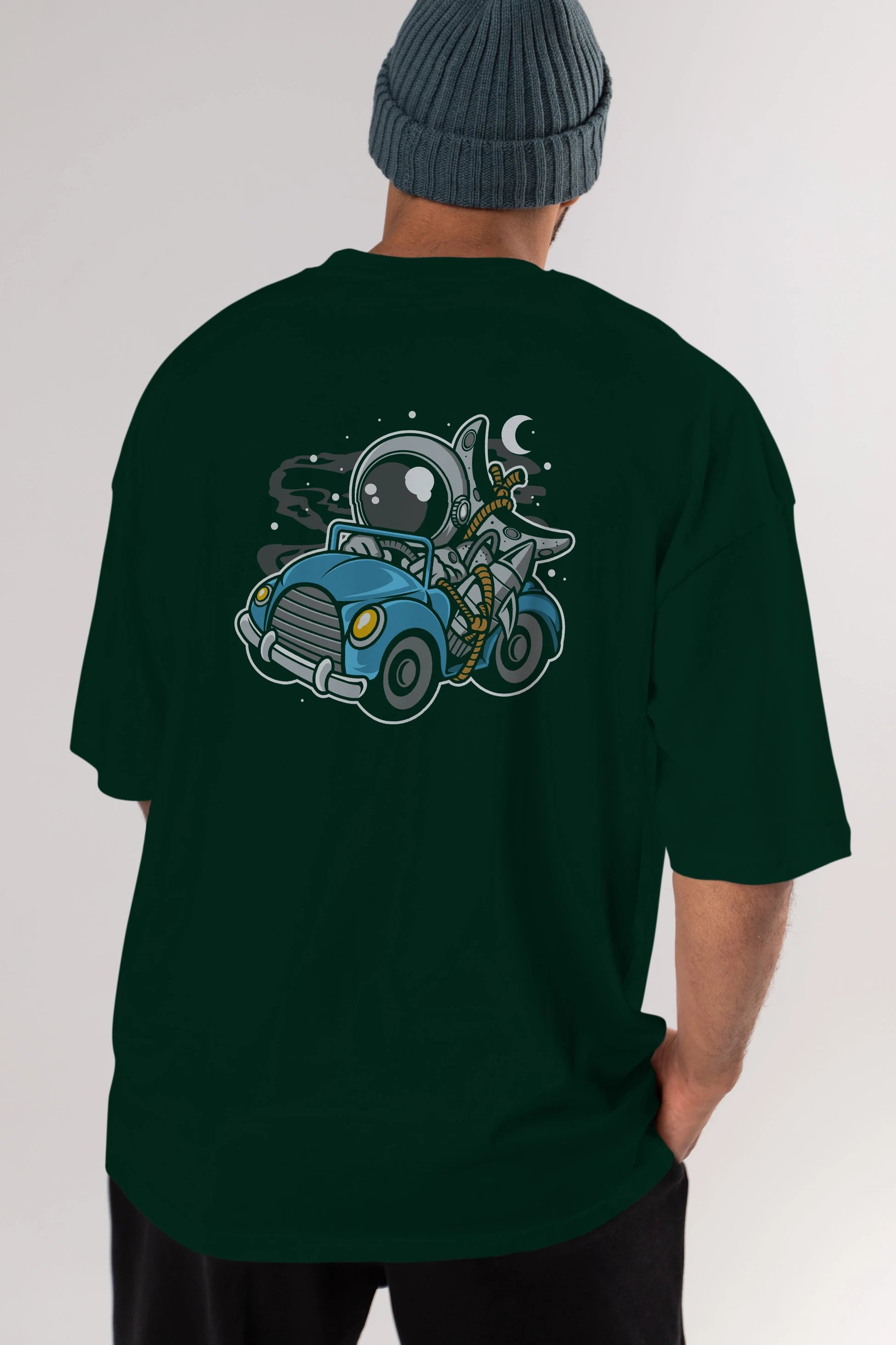 Astronaut Journey Arka Baskılı Oversize t-shirt Erkek Kadın Unisex