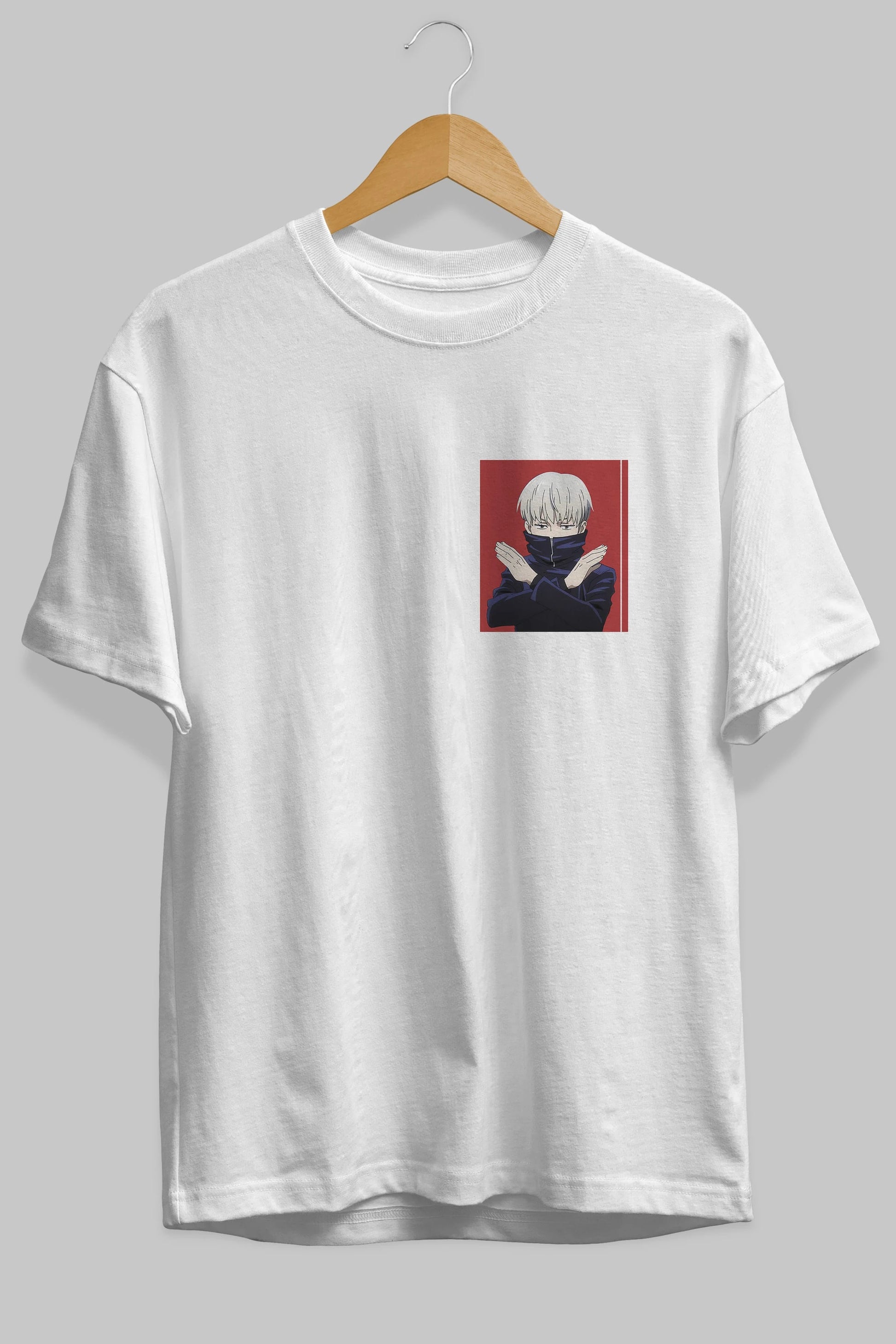 Toge Inumaki Ön Sol Baskılı Oversize t-shirt Erkek Kadın Unisex %100 Pamuk Bisiklet Yaka tişort
