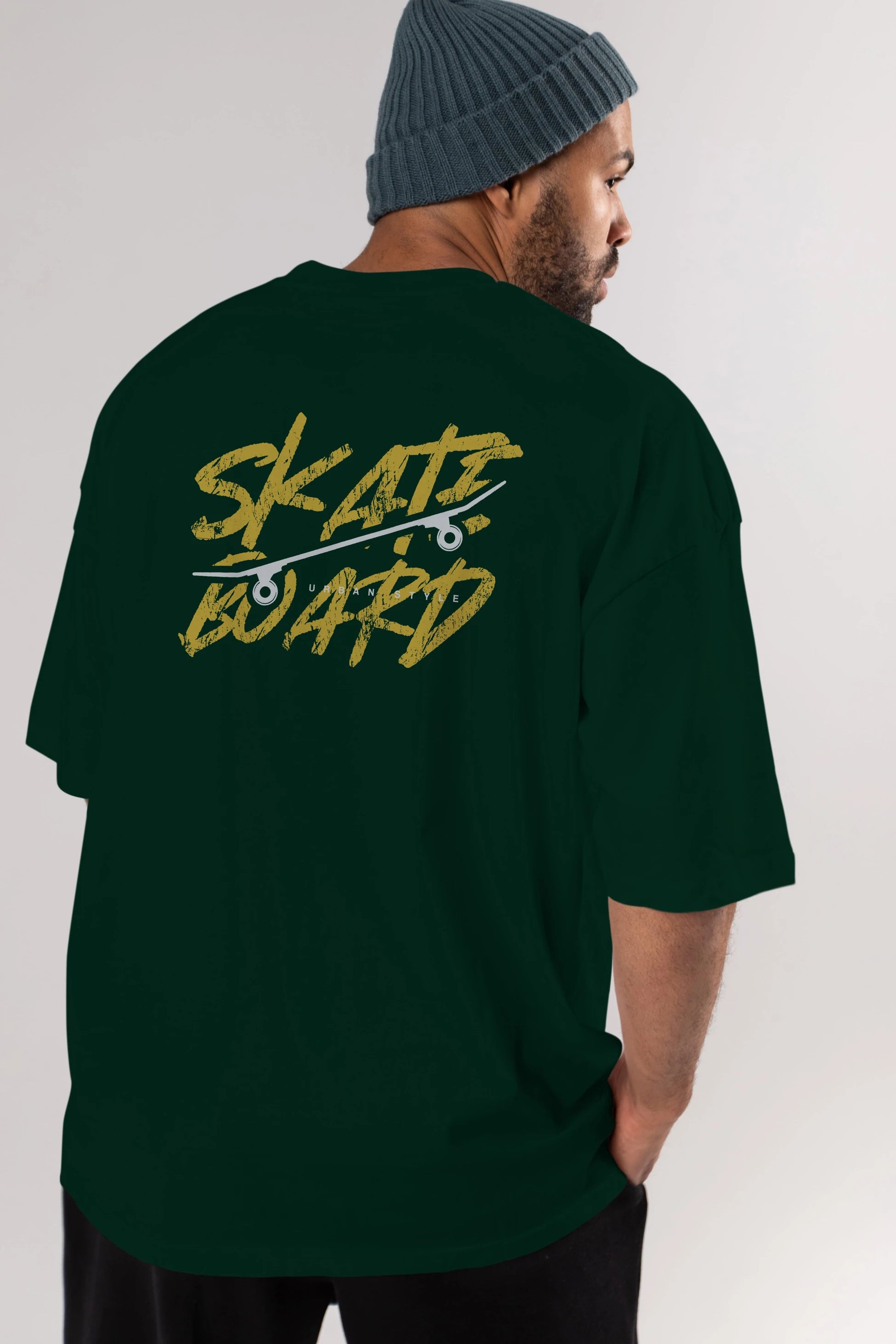 Skate Board Arka Baskılı Oversize t-shirt Erkek Kadın Unisex