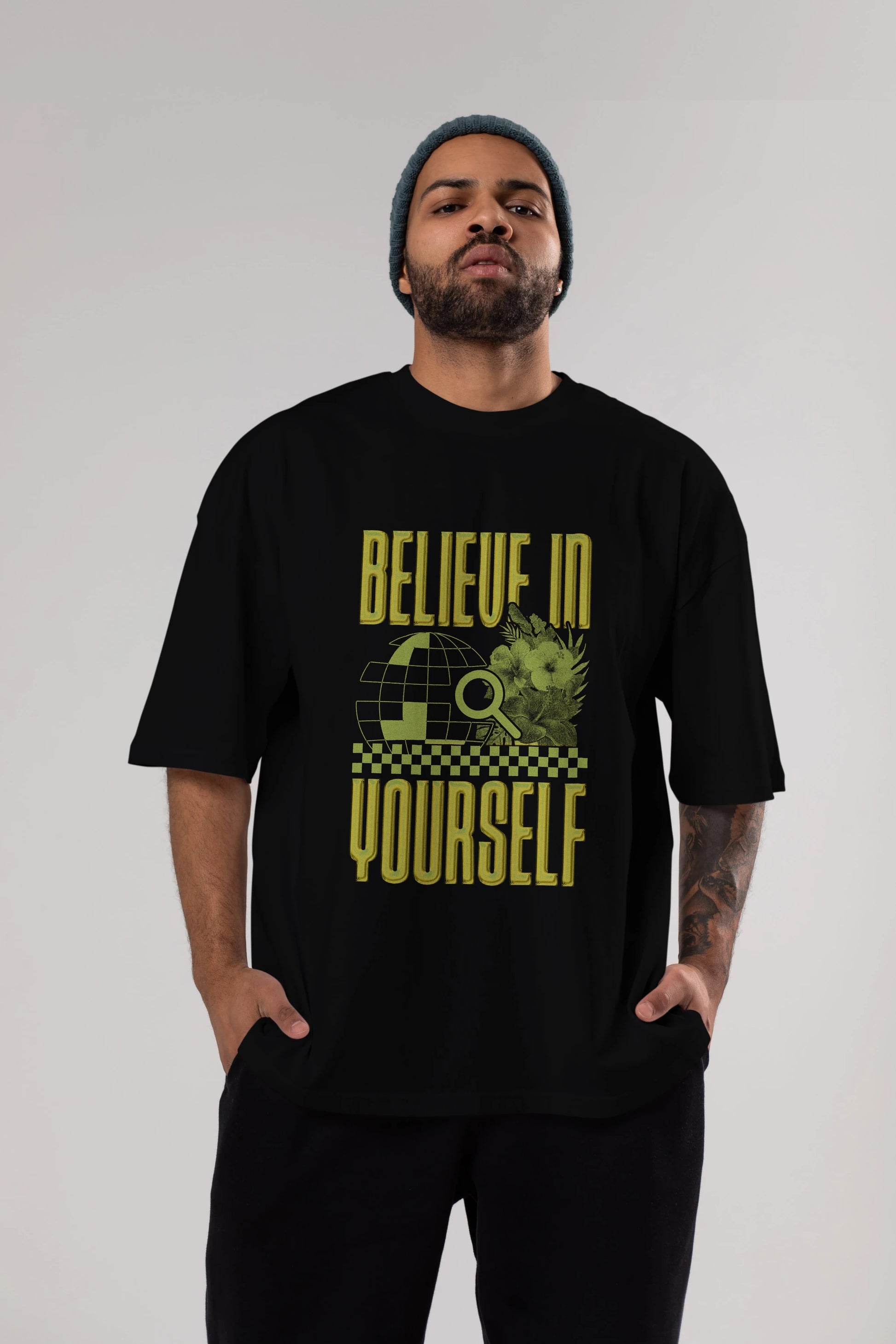 Believe in yourself Ön Baskılı Oversize t-shirt Erkek Kadın Unisex