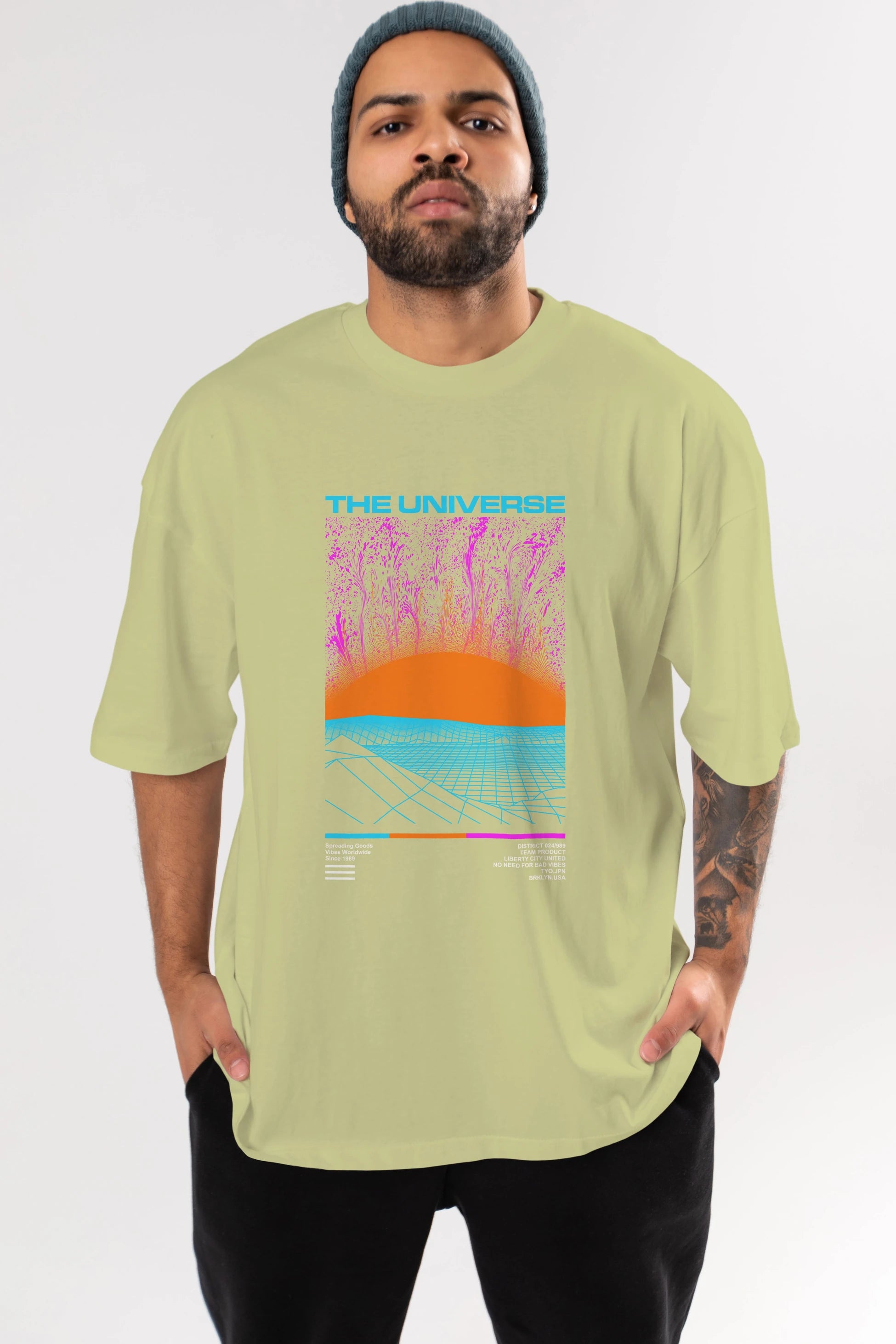 The Universe Ön Baskılı Oversize t-shirt Erkek Kadın Unisex