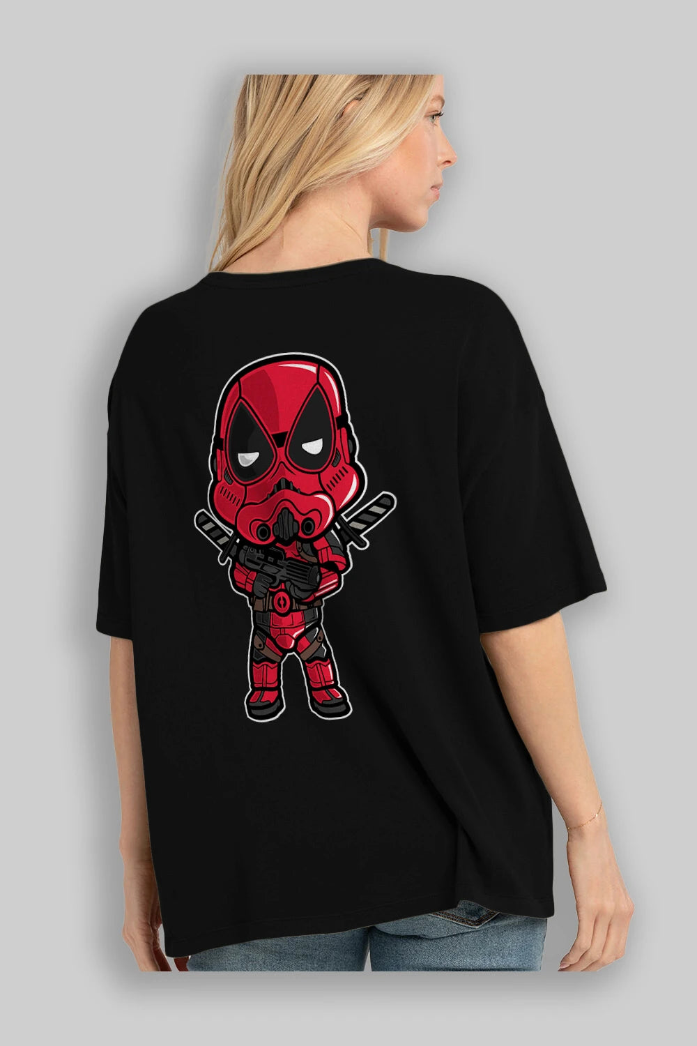 Deadpool (22) Arka Baskılı Oversize t-shirt Erkek Kadın Unisex %100 Pamuk Bisiklet Yaka tişort