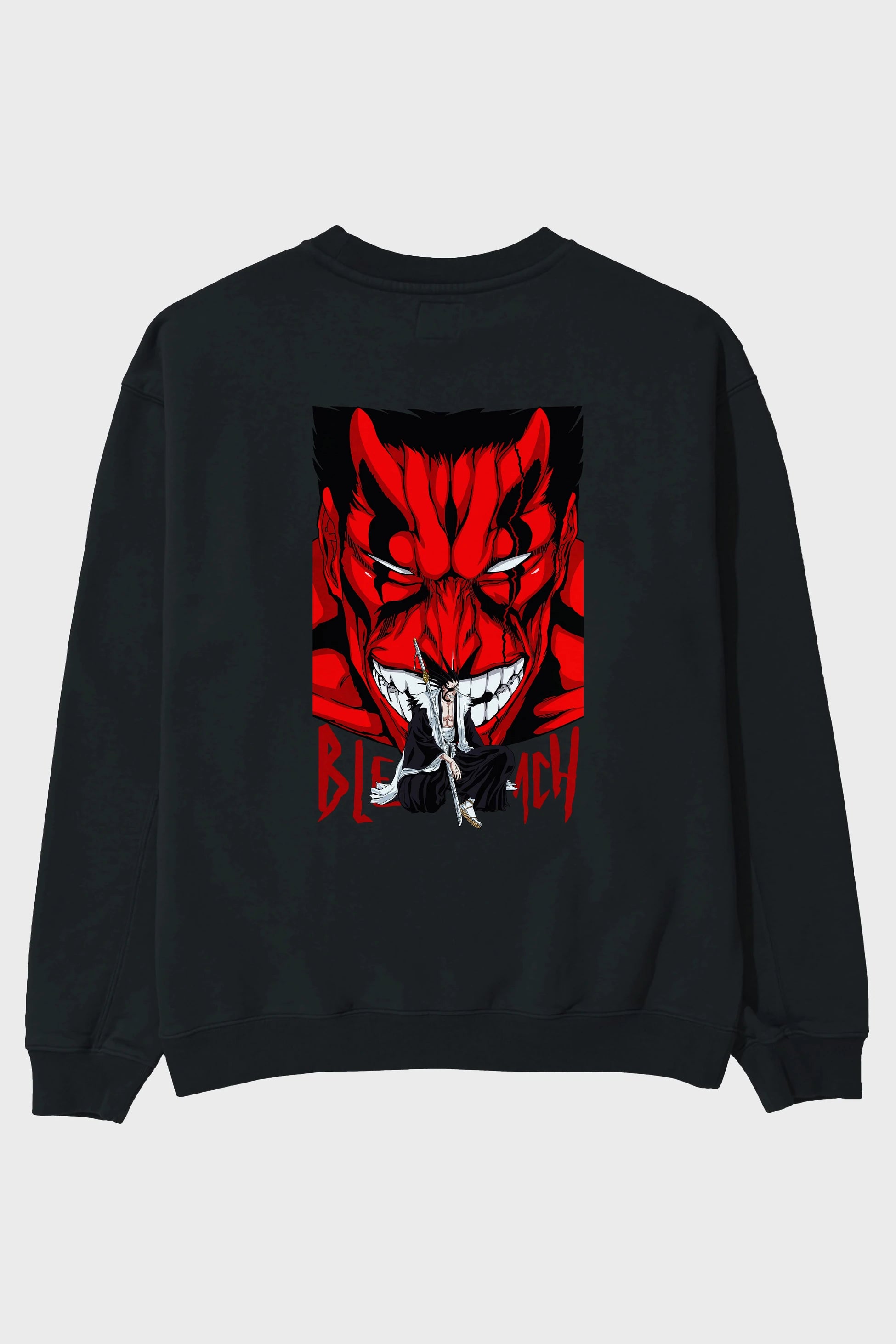 KENPACHI ZARAKI BLEACH Anime Arka Baskılı Oversize Sweatshirt Erkek Kadın Unisex