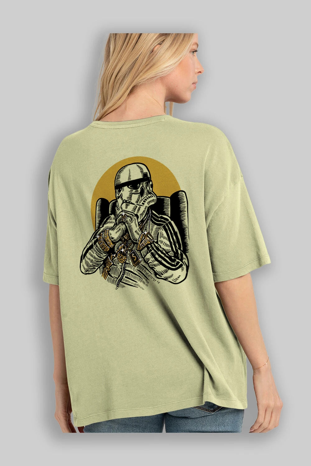 Trooper Dee Jay Arka Baskılı Oversize t-shirt Erkek Kadın Unisex %100 Pamuk
