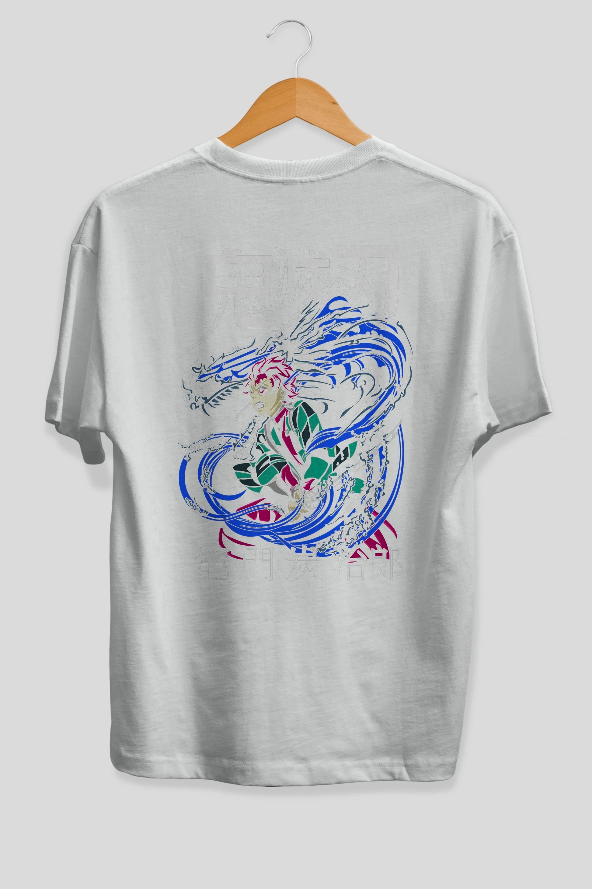 TANJIRO KAMADO 2 Anime Arka Baskılı Oversize t-shirt Erkek Kadın Unisex