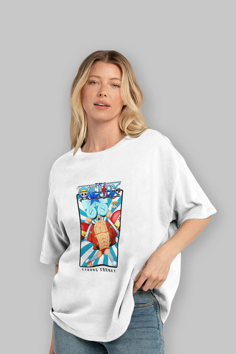Franky Anime Ön Baskılı Oversize t-shirt Erkek Kadın Unisex