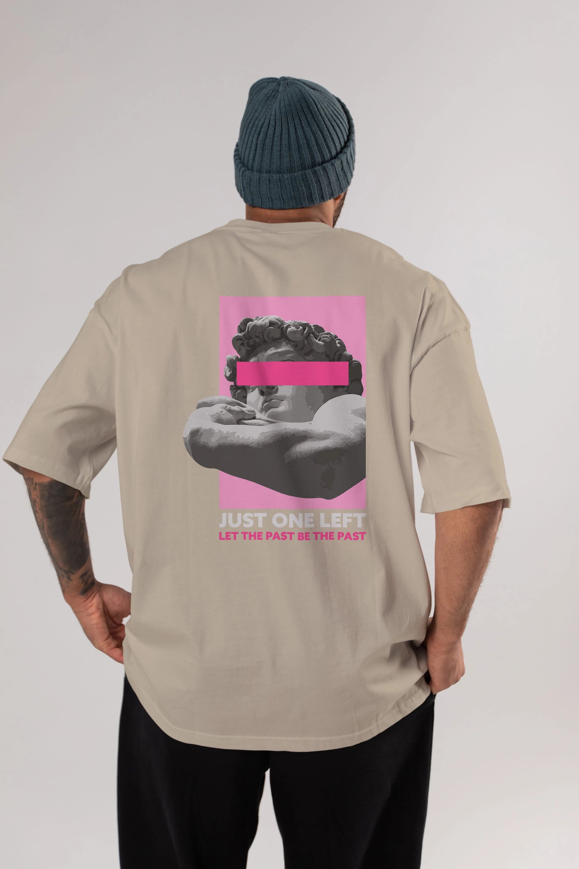 Just One Left Arka Baskılı Oversize t-shirt Erkek Kadın Unisex