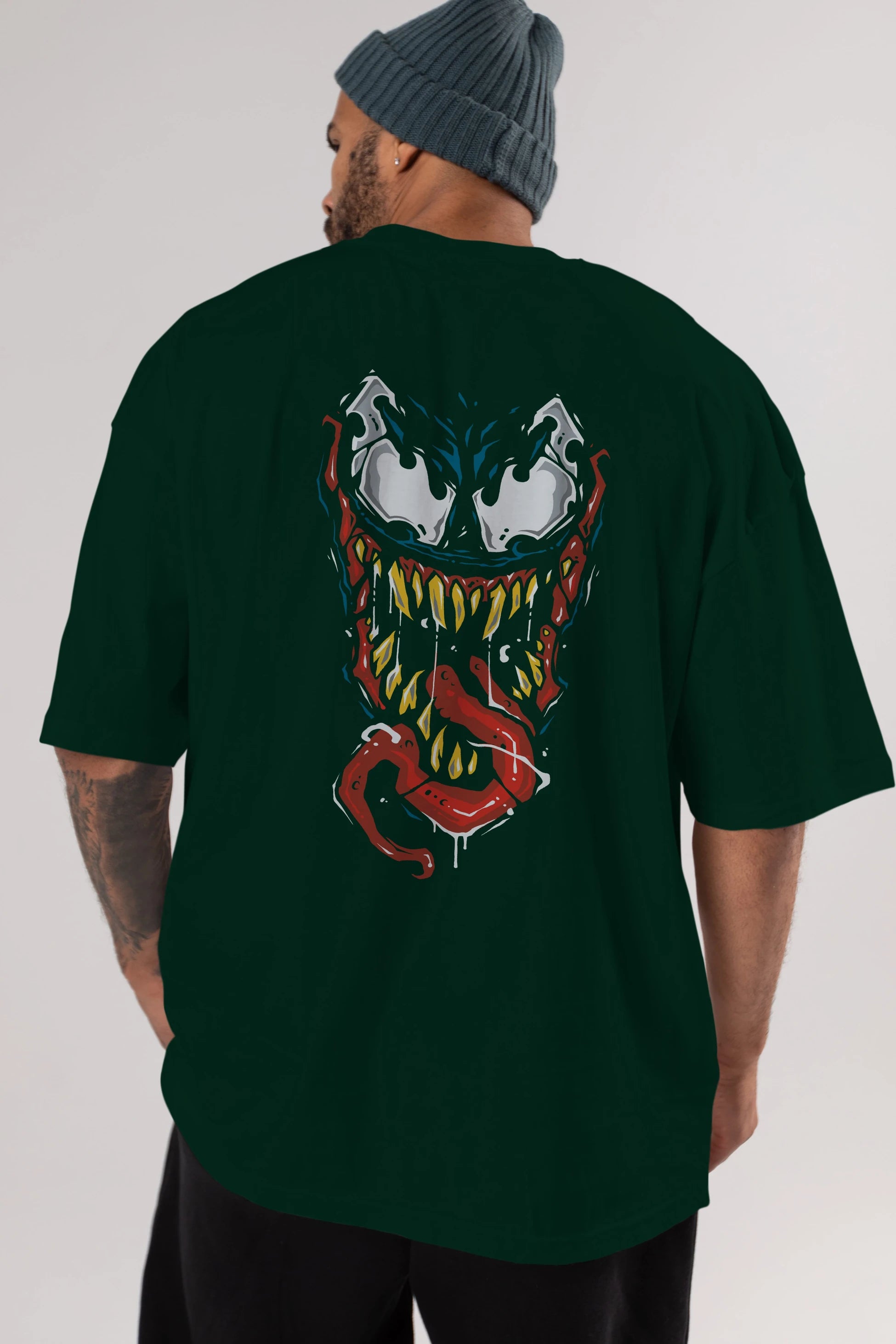 Venom (15) Arka Baskılı Oversize t-shirt Erkek Kadın Unisex %100 Pamuk Bisiklet Yaka tişort