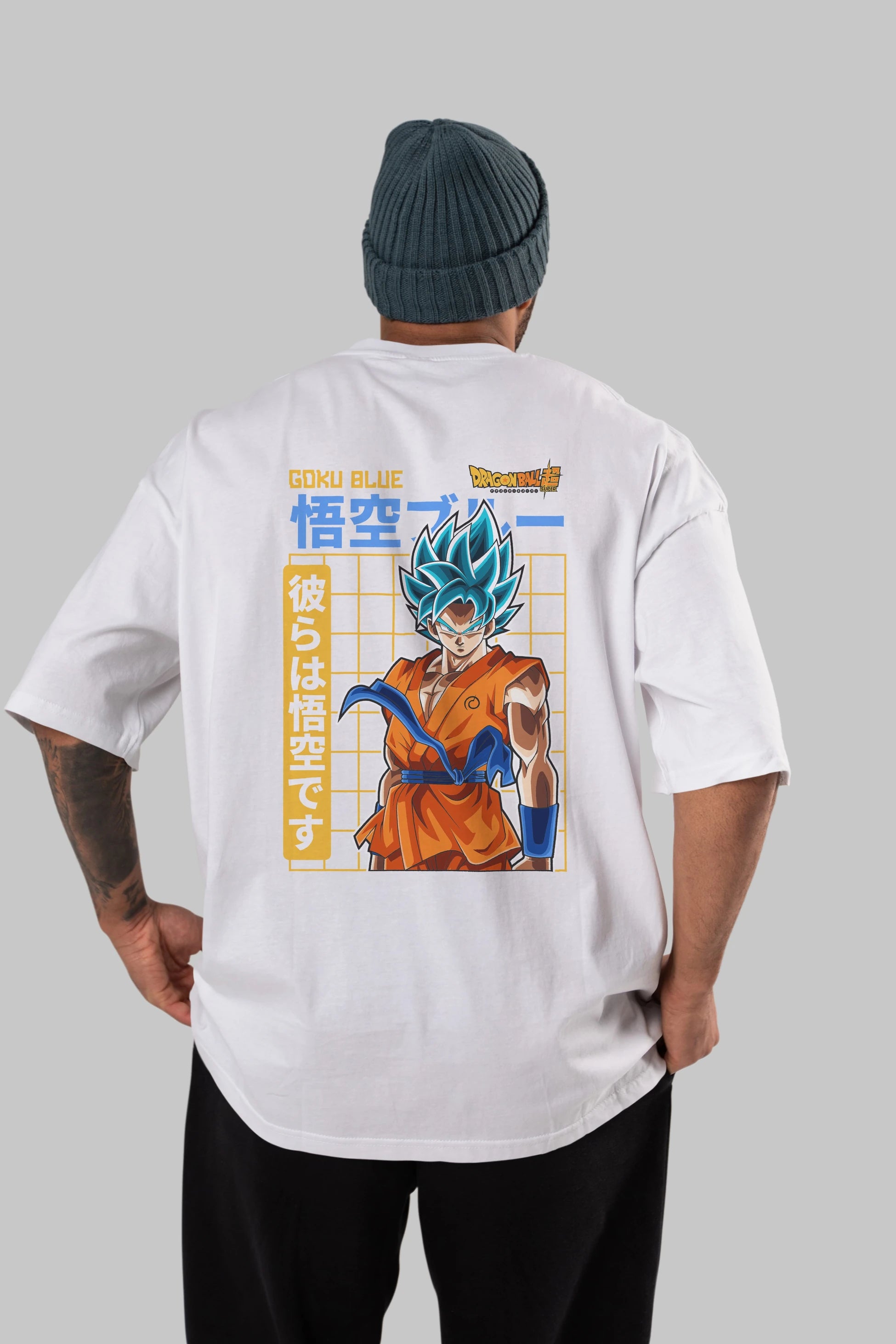 GOKU 1 Anime Arka Baskılı Oversize t-shirt Erkek Kadın Unisex