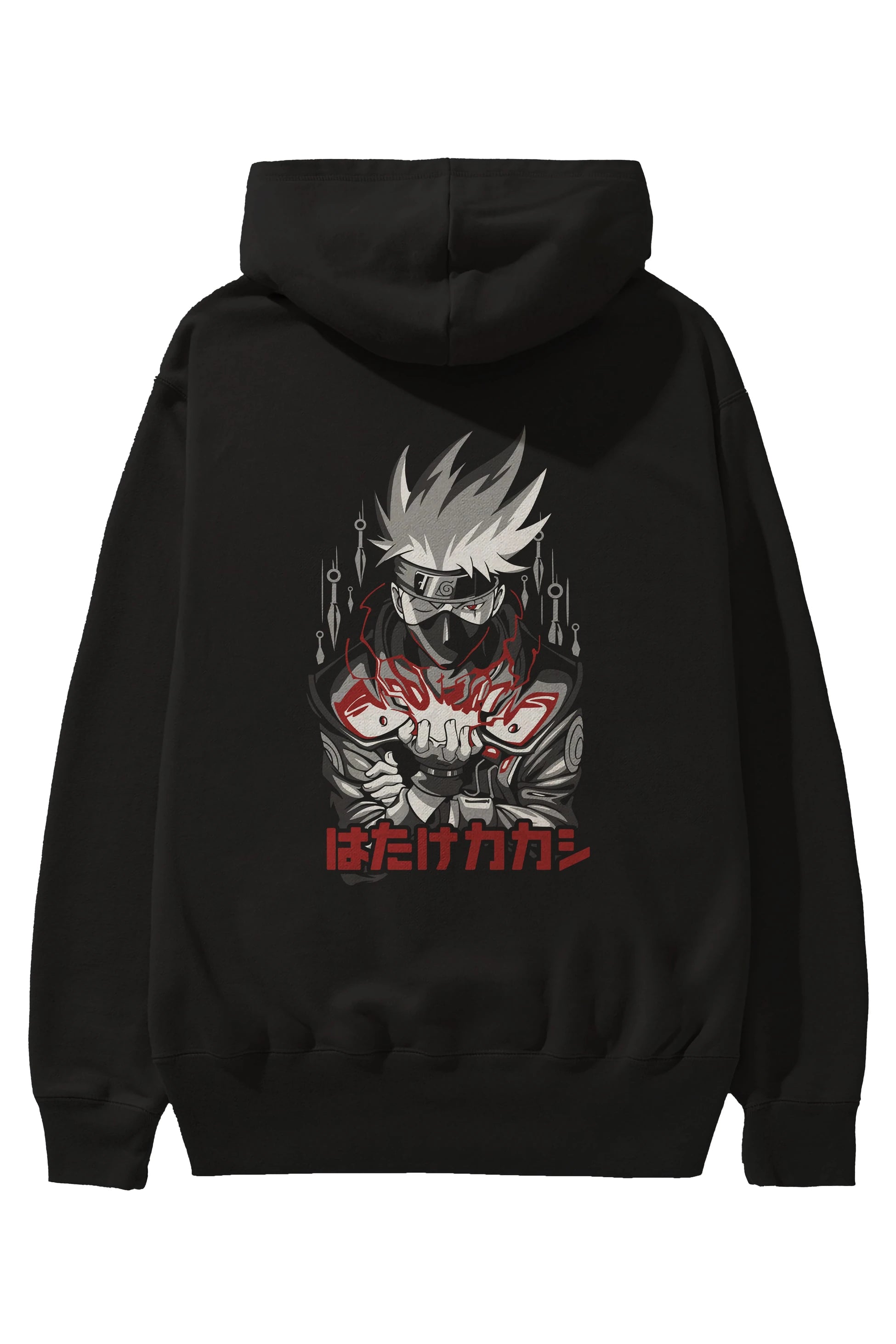 KAKASHI HATAKE NARUTO 1 Anime Arka Baskılı Hoodie Oversize Kapüşonlu Sweatshirt Erkek Kadın Unisex