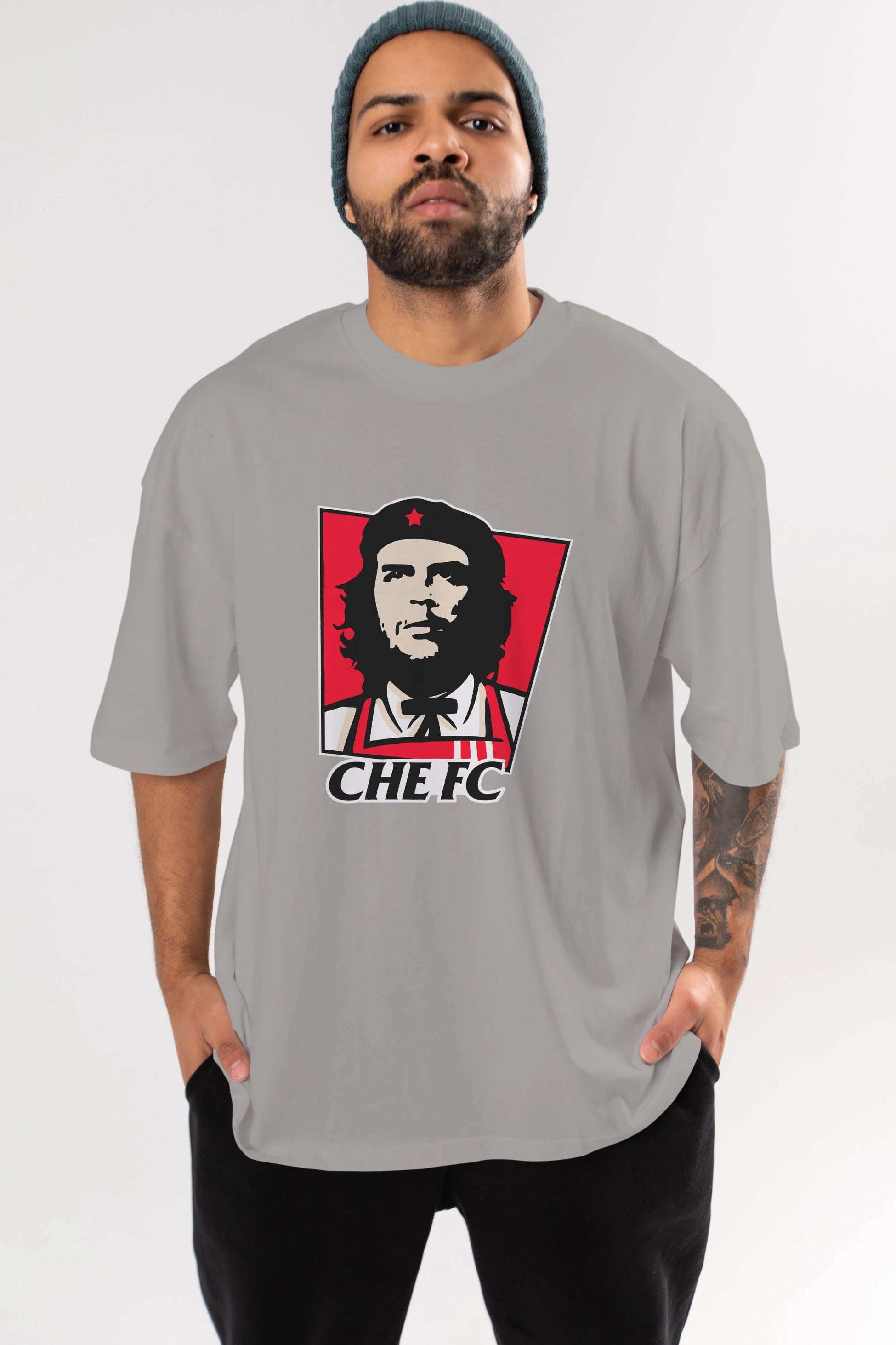 Che FC Ön Baskılı Oversize t-shirt Erkek Kadın Unisex %100 Pamuk Bisiklet Yaka tişort