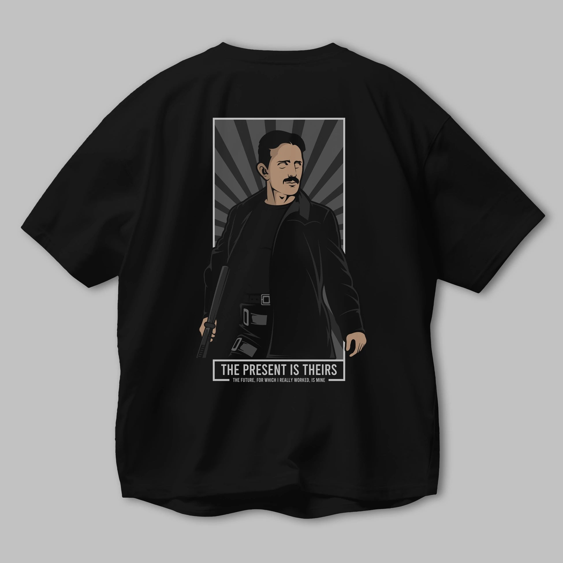 Tesla Matrix Arka Baskılı Oversize t-shirt Erkek Kadın Unisex %100 Pamuk tişort