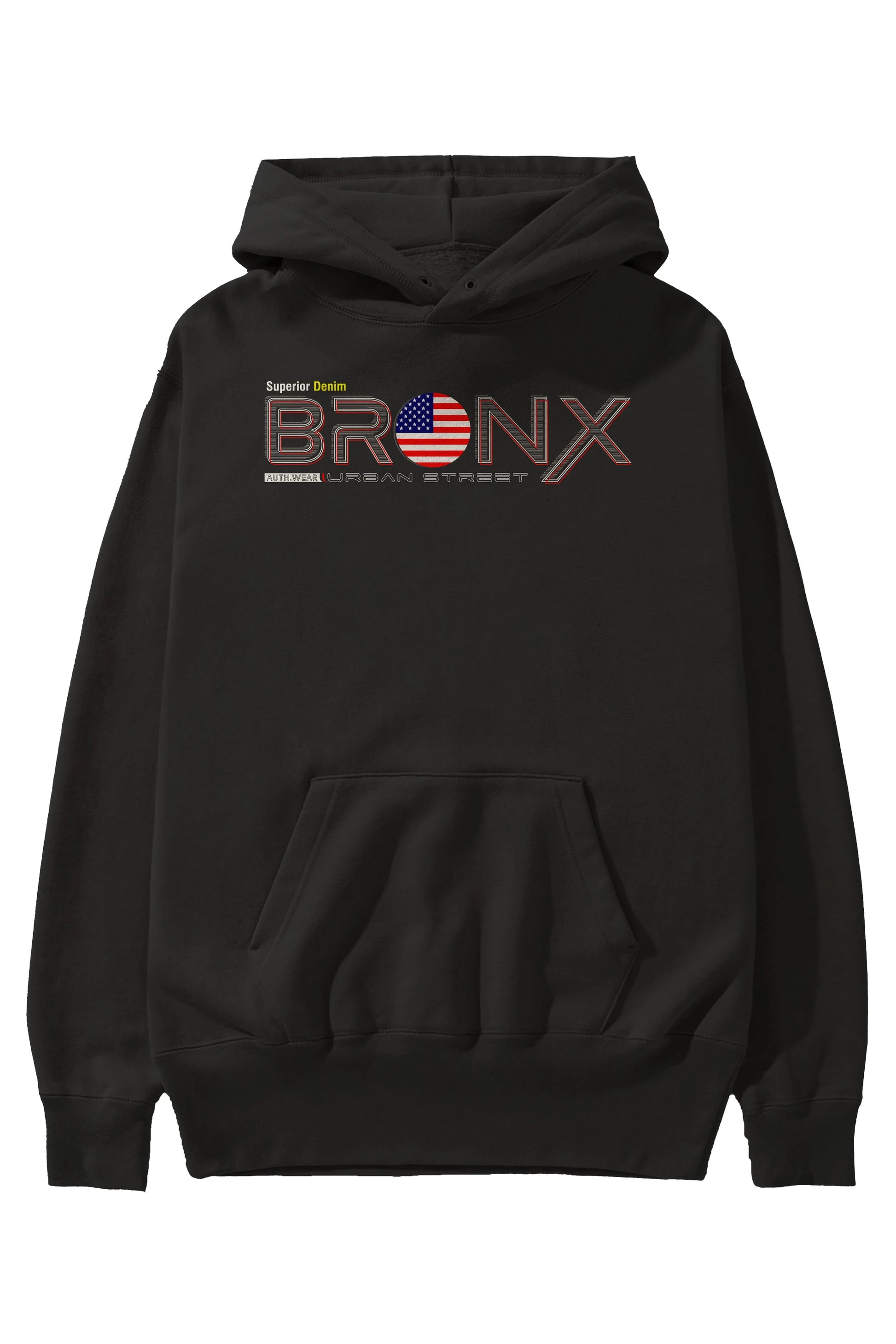 Bronx Ön Baskılı Oversize Hoodie Kapüşonlu Sweatshirt Erkek Kadın Unisex