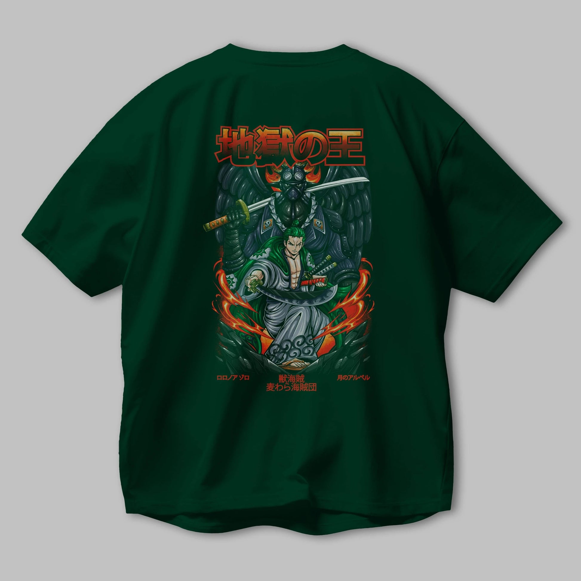 Roronoa Zoro 4 Anime Arka Baskılı Oversize t-shirt Erkek Kadın Unisex