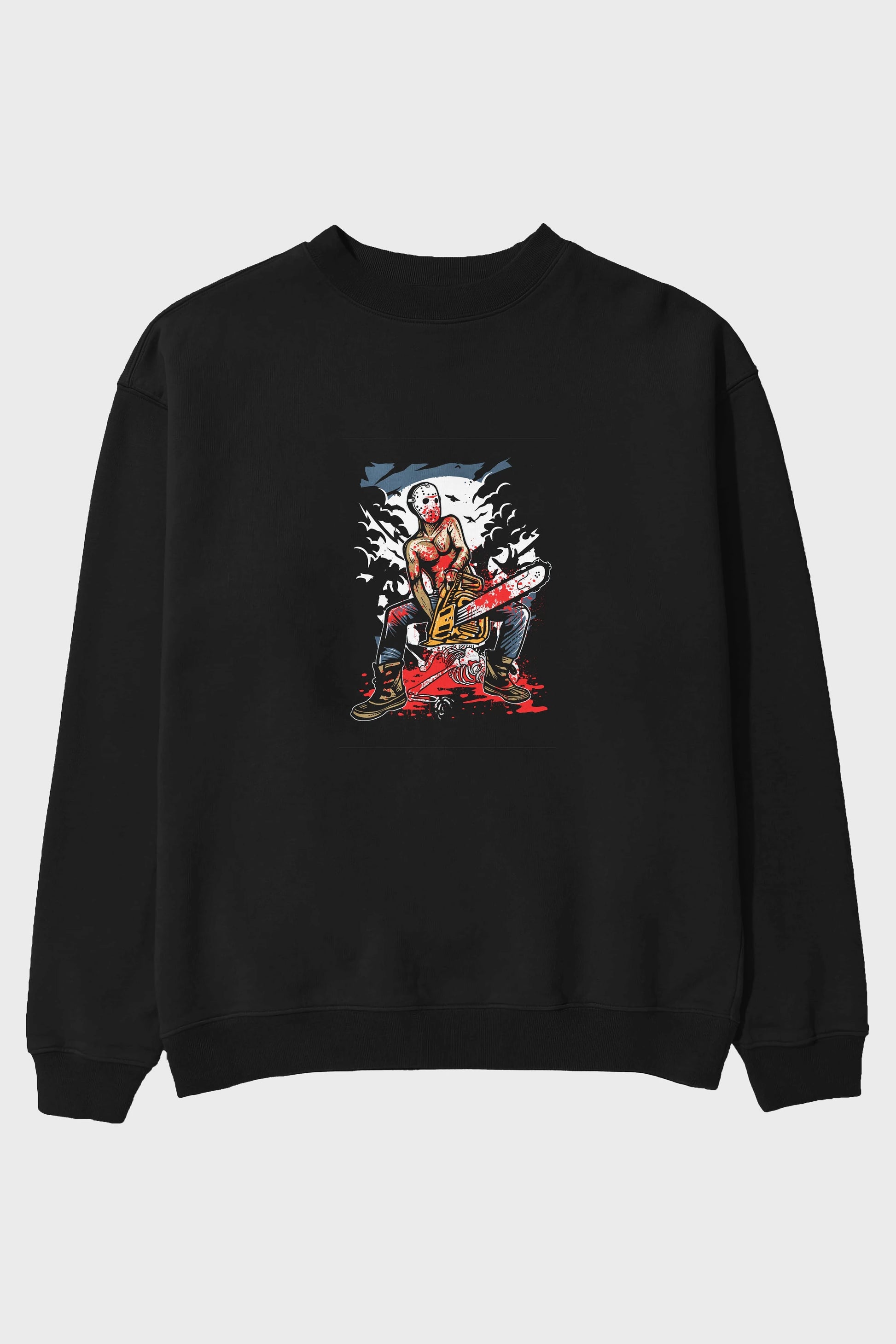 Chainsaw Killer Ön Baskılı Oversize Sweatshirt Erkek Kadın Unisex