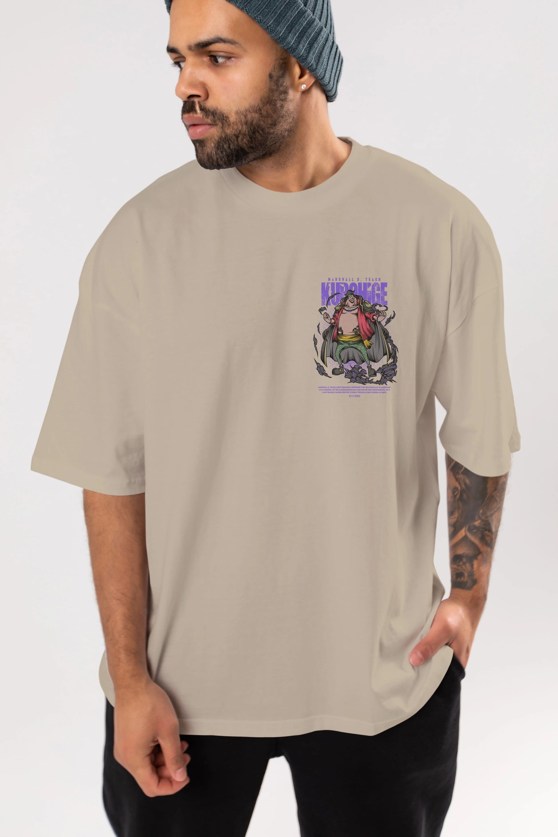 Marshall D. Teach Ön Sol Baskılı Oversize t-shirt Erkek Kadın Unisex %100 Pamuk Bisiklet Yaka tişort
