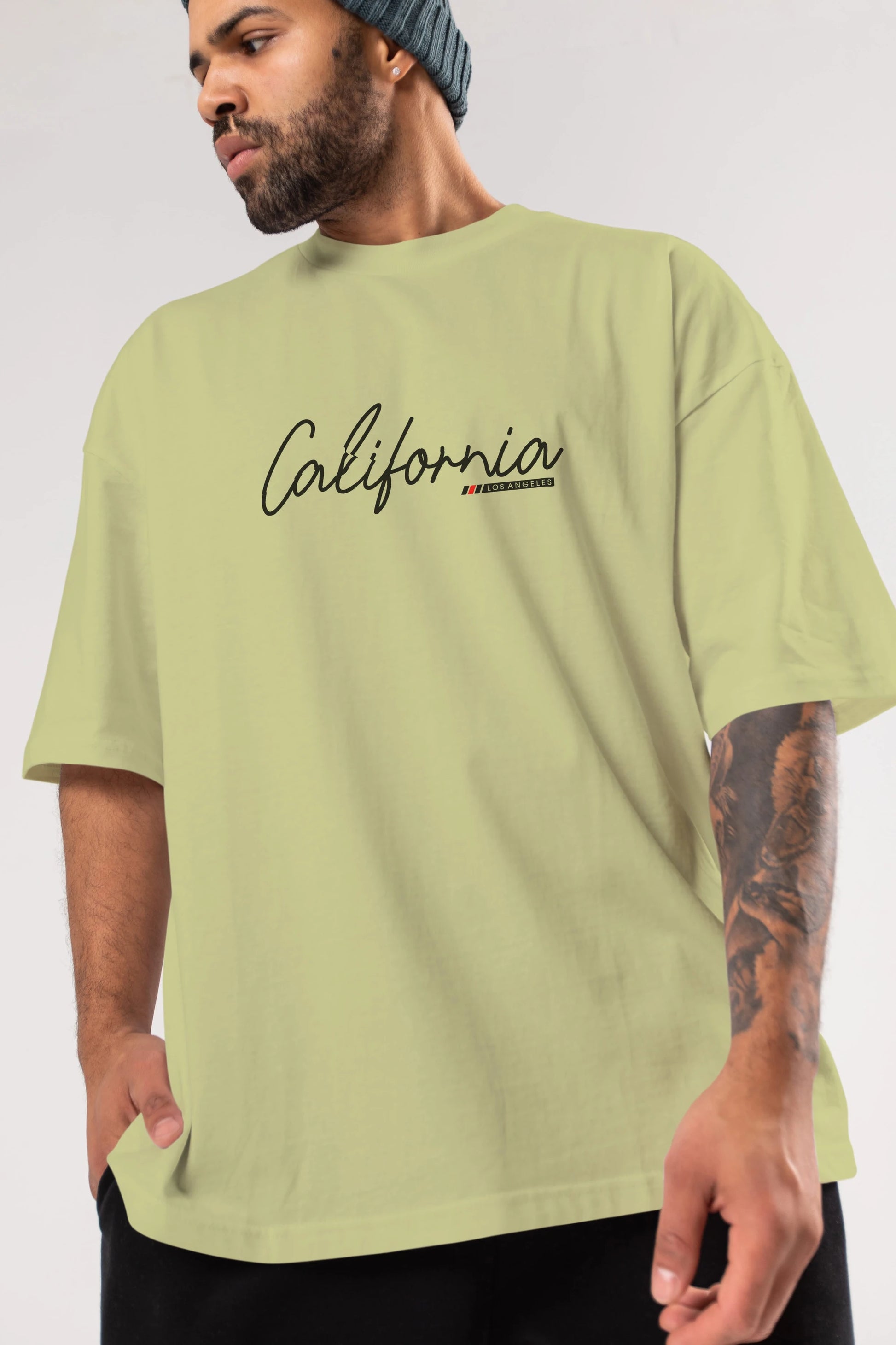 California Ön Baskılı Oversize t-shirt Erkek Kadın Unisex
