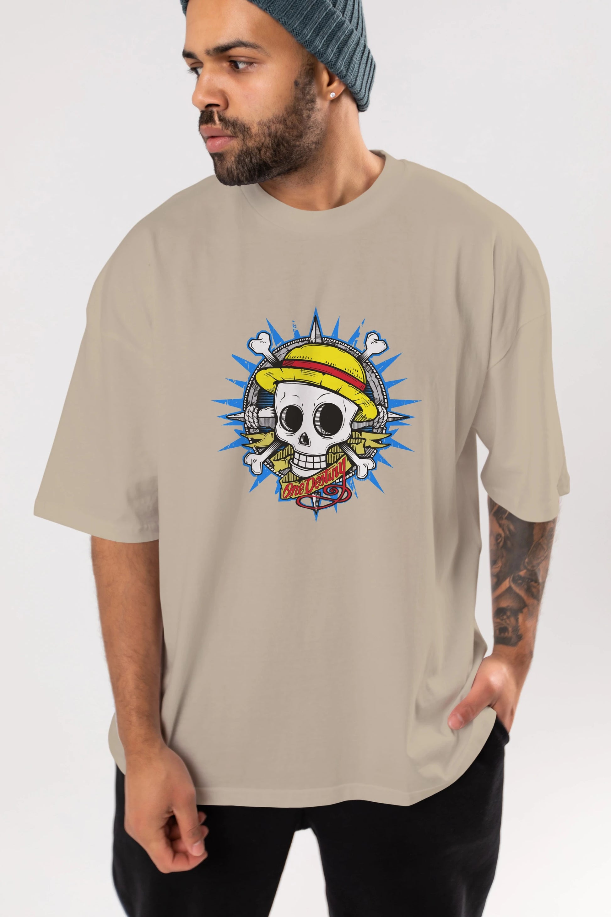 One destiny Anime Ön Baskılı Oversize t-shirt Erkek Kadın Unisex