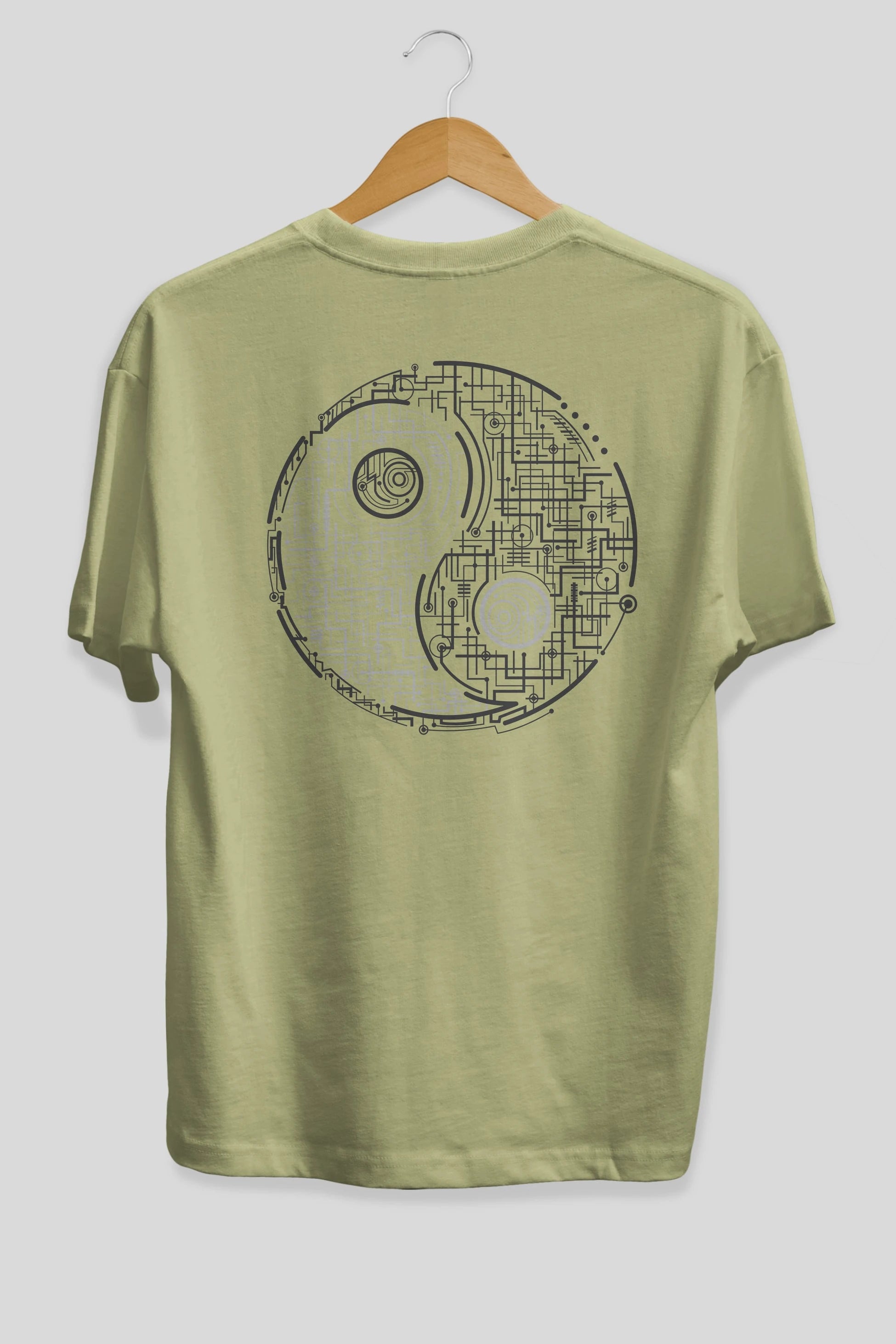 Electric Balance Arka Baskılı Oversize t-shirt %100 pamuk Erkek Kadın Unisex