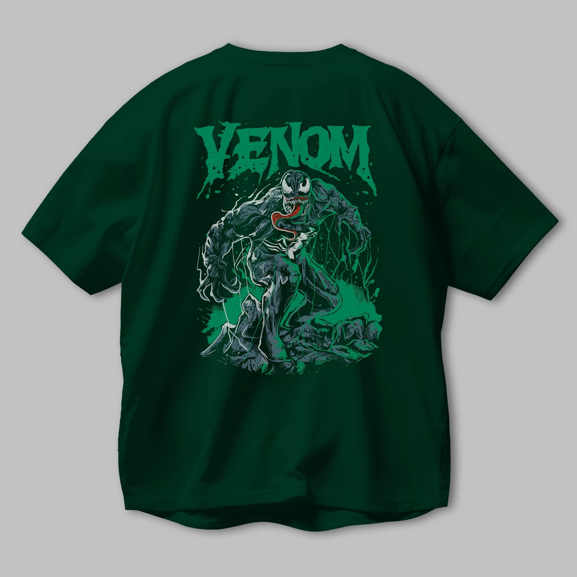 Venom (3) Arka Baskılı Oversize t-shirt Erkek Kadın Unisex %100 Pamuk Bisiklet Yaka tişort