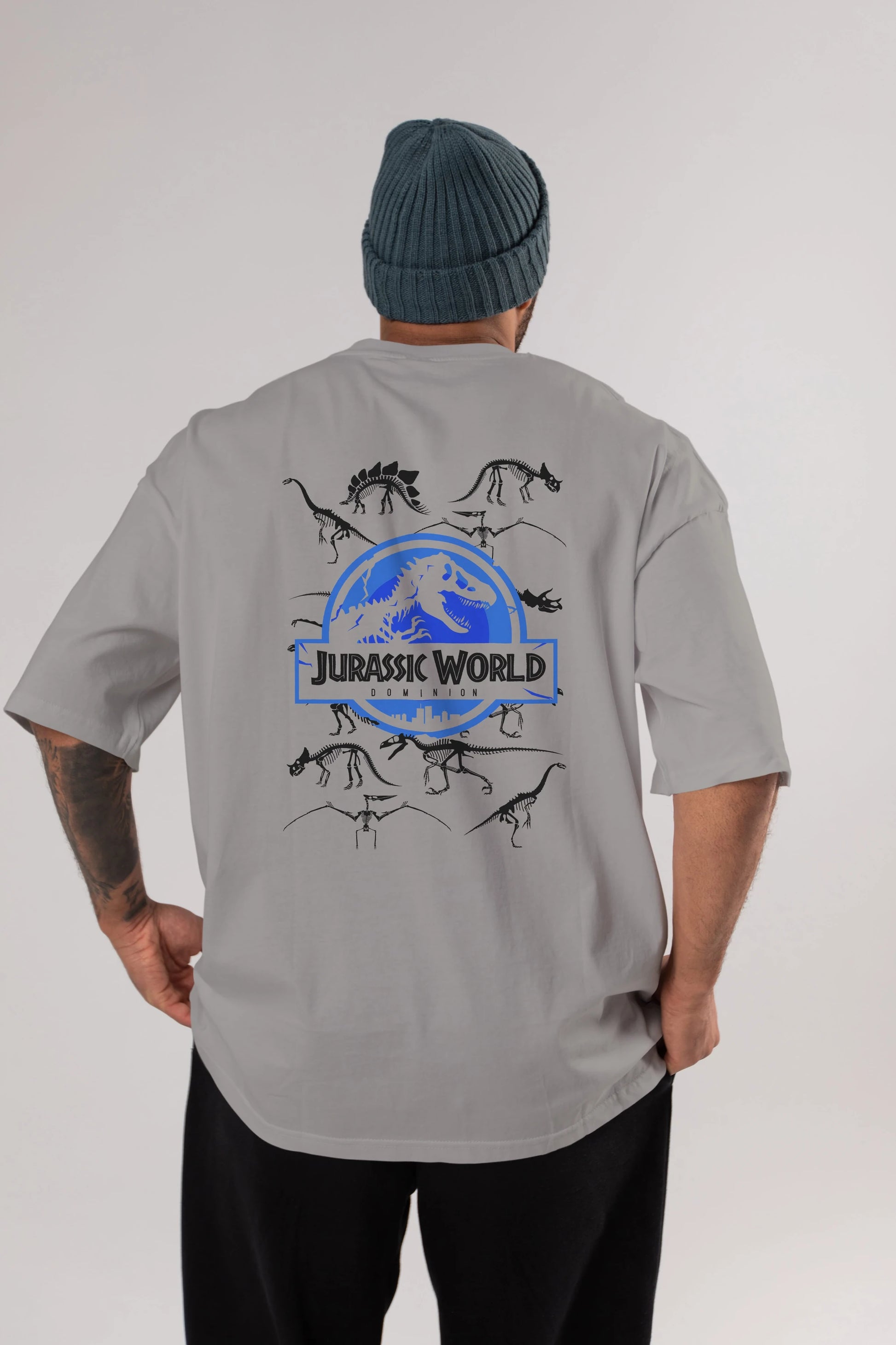 Jurassic Park (5) Arka Baskılı Oversize t-shirt Erkek Kadın Unisex %100 Pamuk Bisiklet Yaka tişort