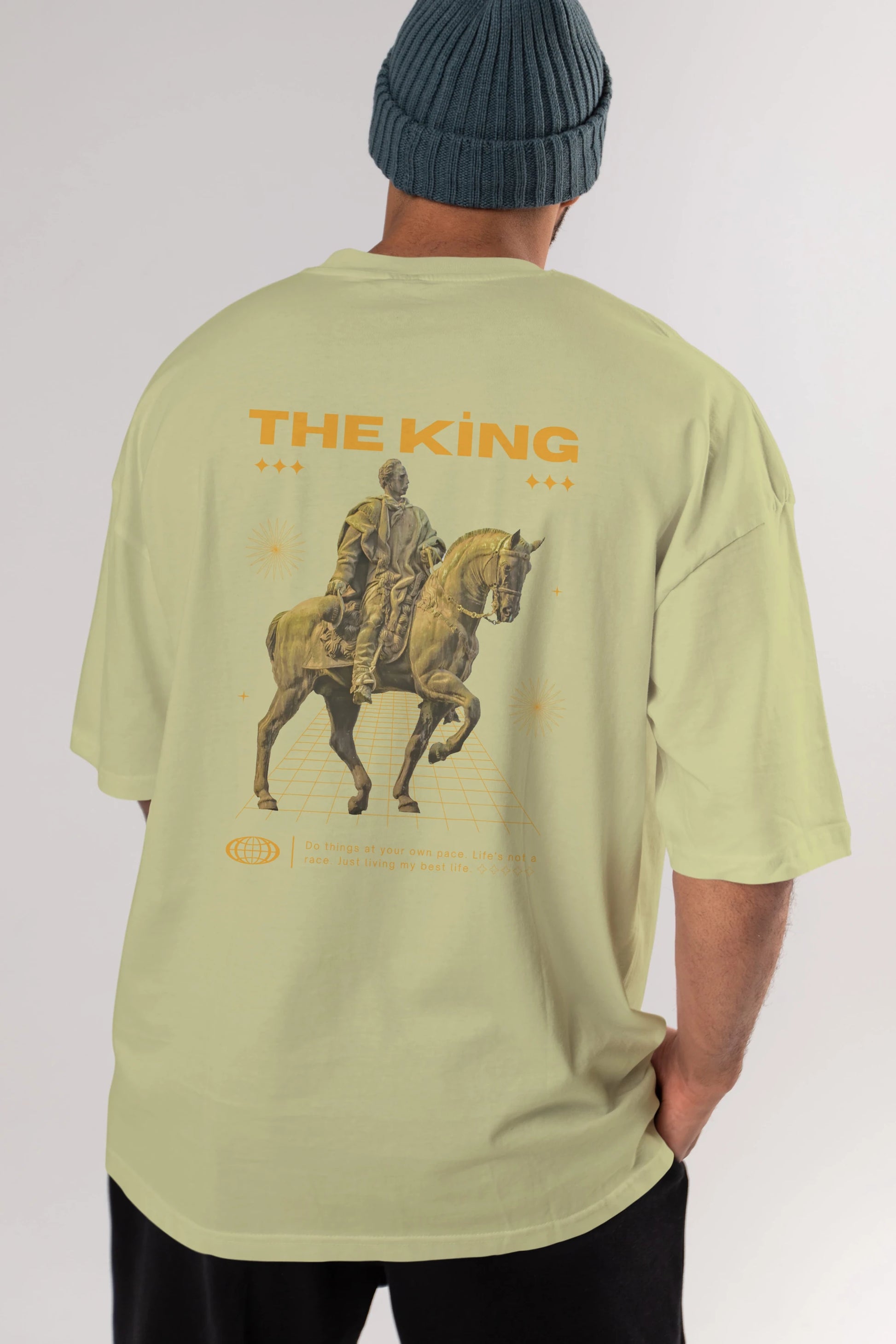 The King Yazılı Arka Baskılı Oversize t-shirt Erkek Kadın Unisex
