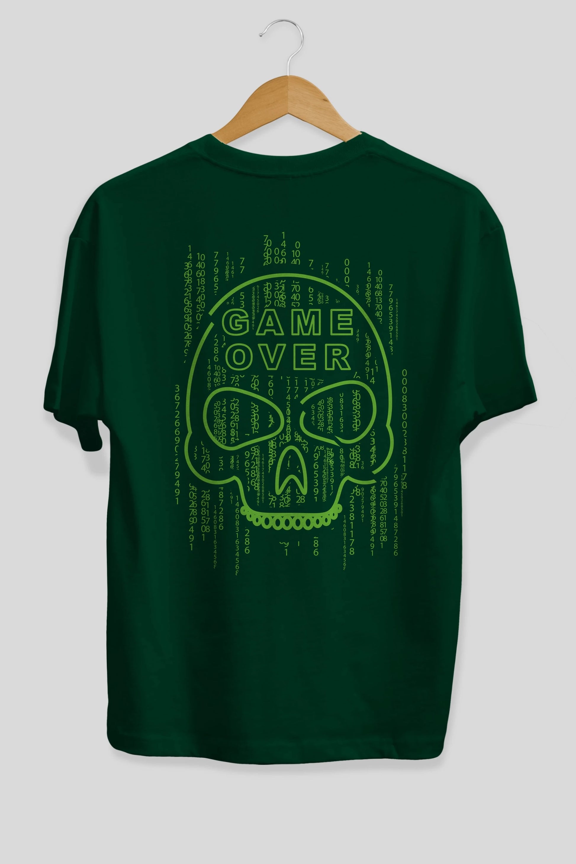 Game Over Arka Baskılı Oversize t-shirt Erkek Kadın Unisex