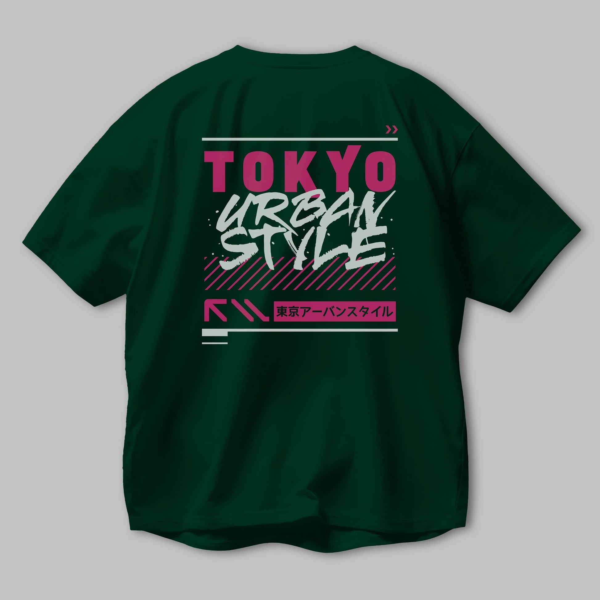 Tokyo Urban Style Arka Baskılı Oversize t-shirt Erkek Kadın Unisex