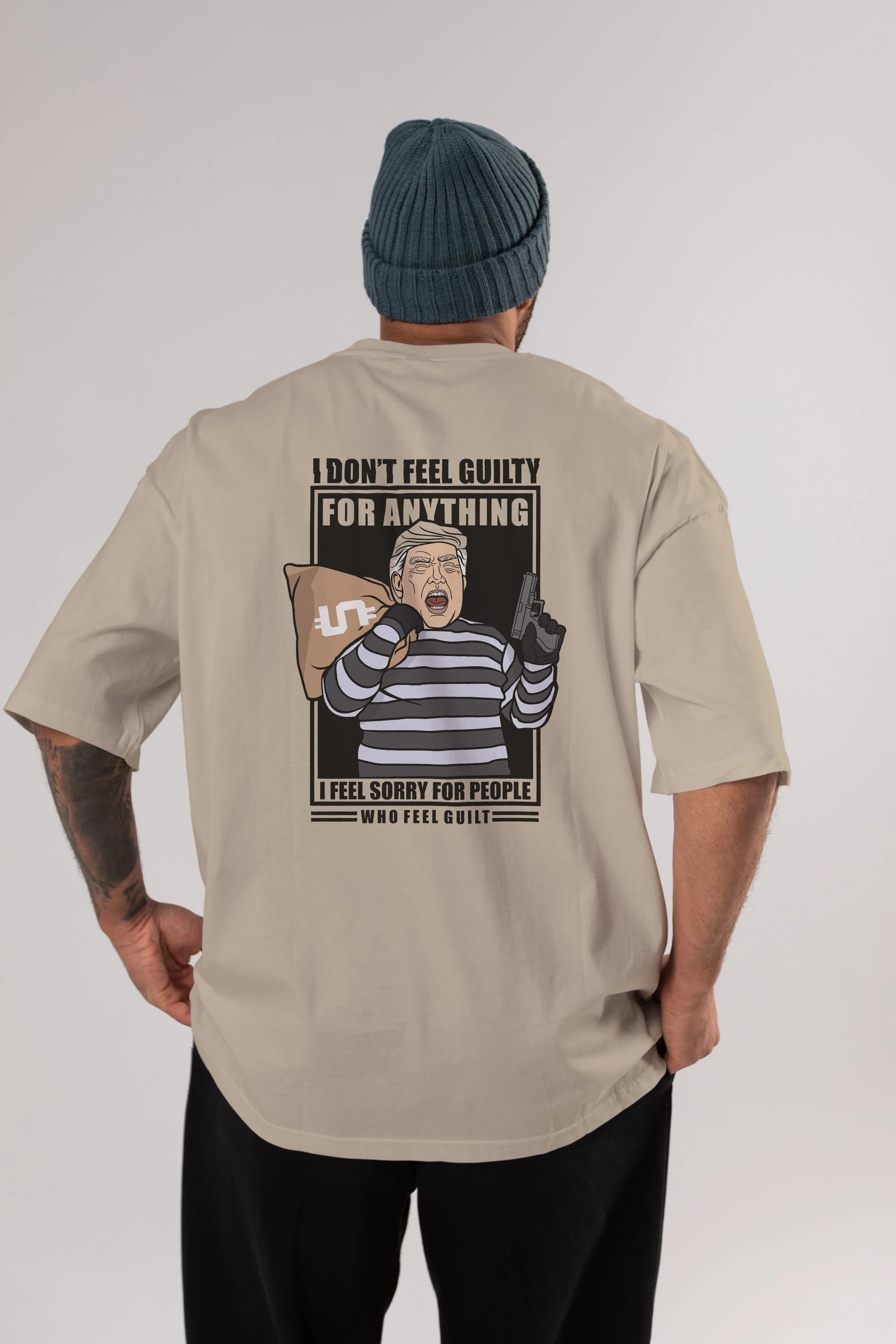 Criminal Trump Arka Baskılı Oversize t-shirt Erkek Kadın Unisex %100 Pamuk tişort