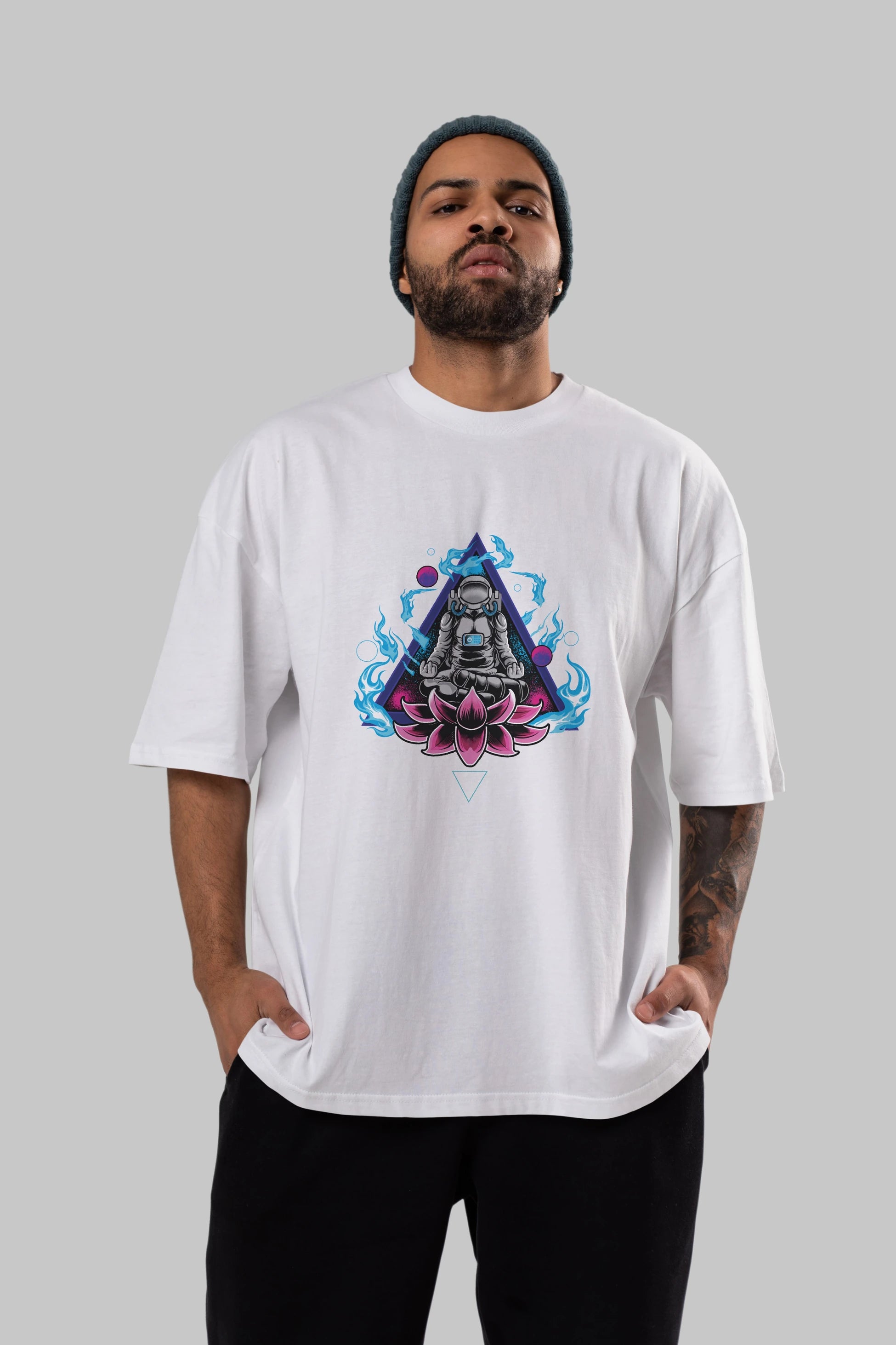 Astronaut Meditation (2) Ön Baskılı Oversize t-shirt Erkek Kadın Unisex
