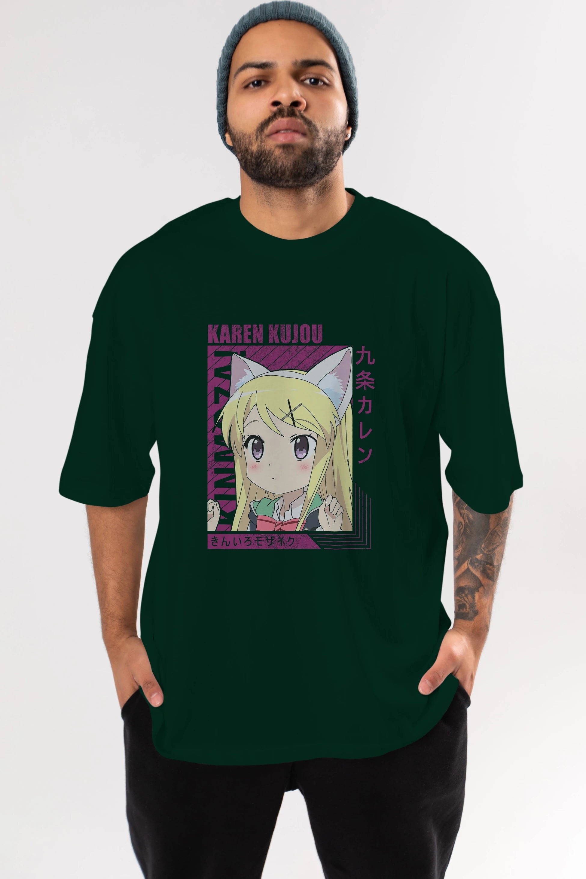 Karen Kujou 4 Anime Ön Baskılı Oversize t-shirt %100 pamuk Erkek Kadın Unisex