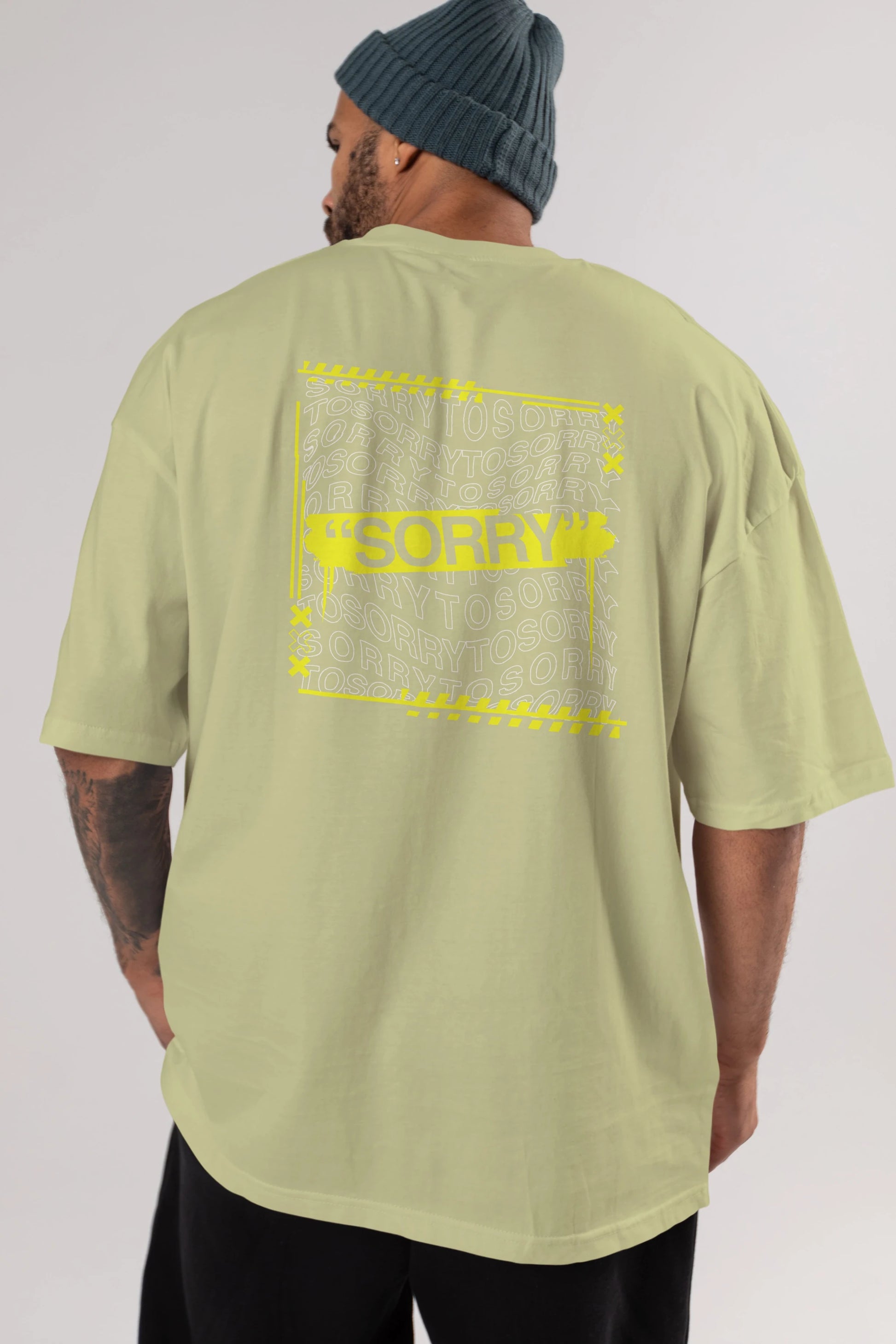 Sorry to Sorry Arka Baskılı Oversize t-shirt Erkek Kadın Unisex