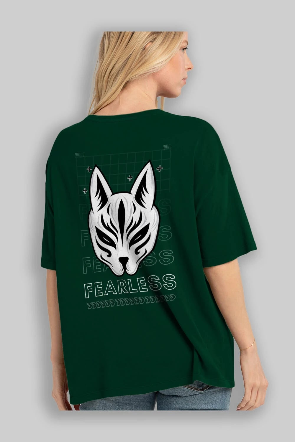 Fearless Yazılı Arka Baskılı Oversize t-shirt Erkek Kadın Unisex