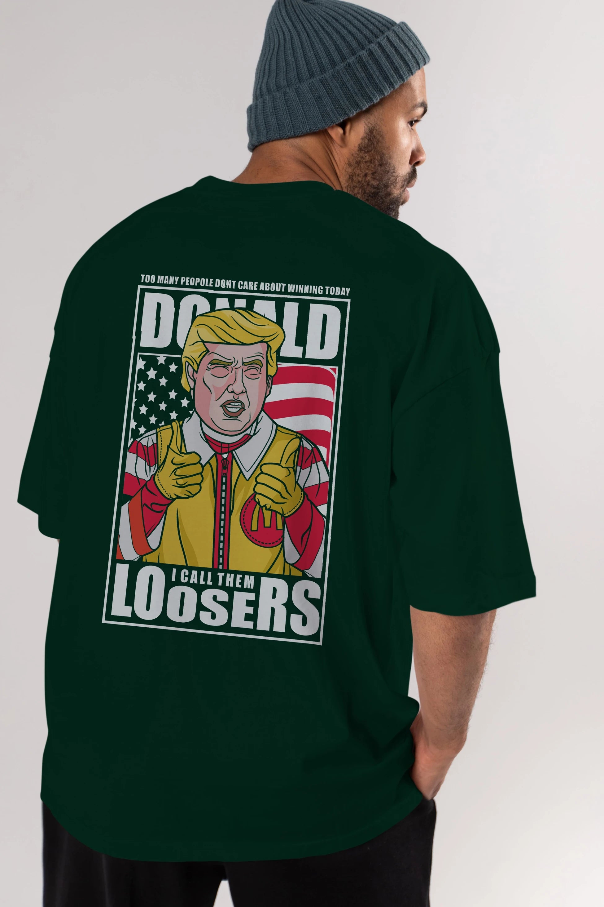 Ronald Trump Arka Baskılı Oversize t-shirt Erkek Kadın Unisex %100 Pamuk tişort