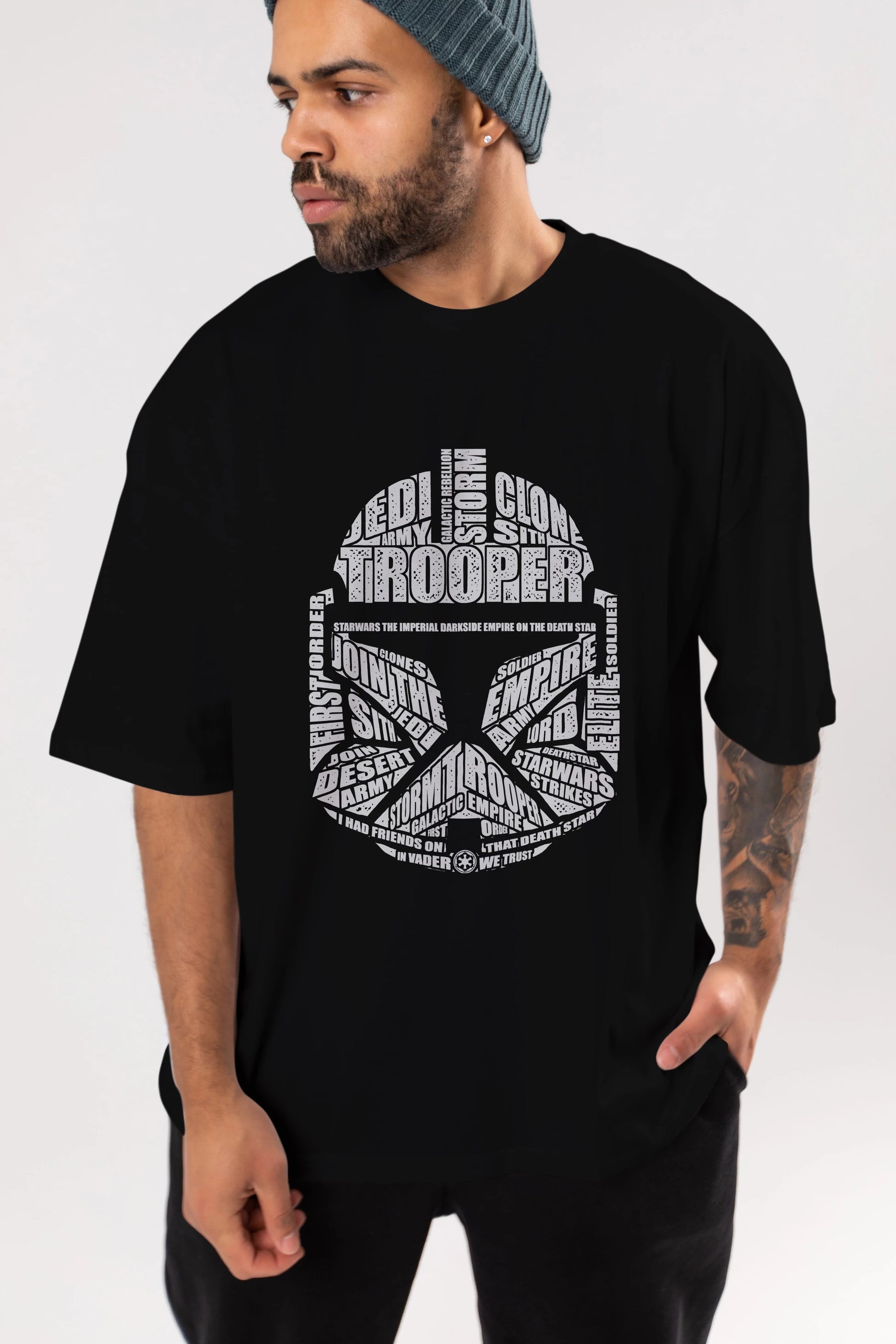Trooper Ön Baskılı Oversize t-shirt %100 pamuk Erkek Kadın Unisex