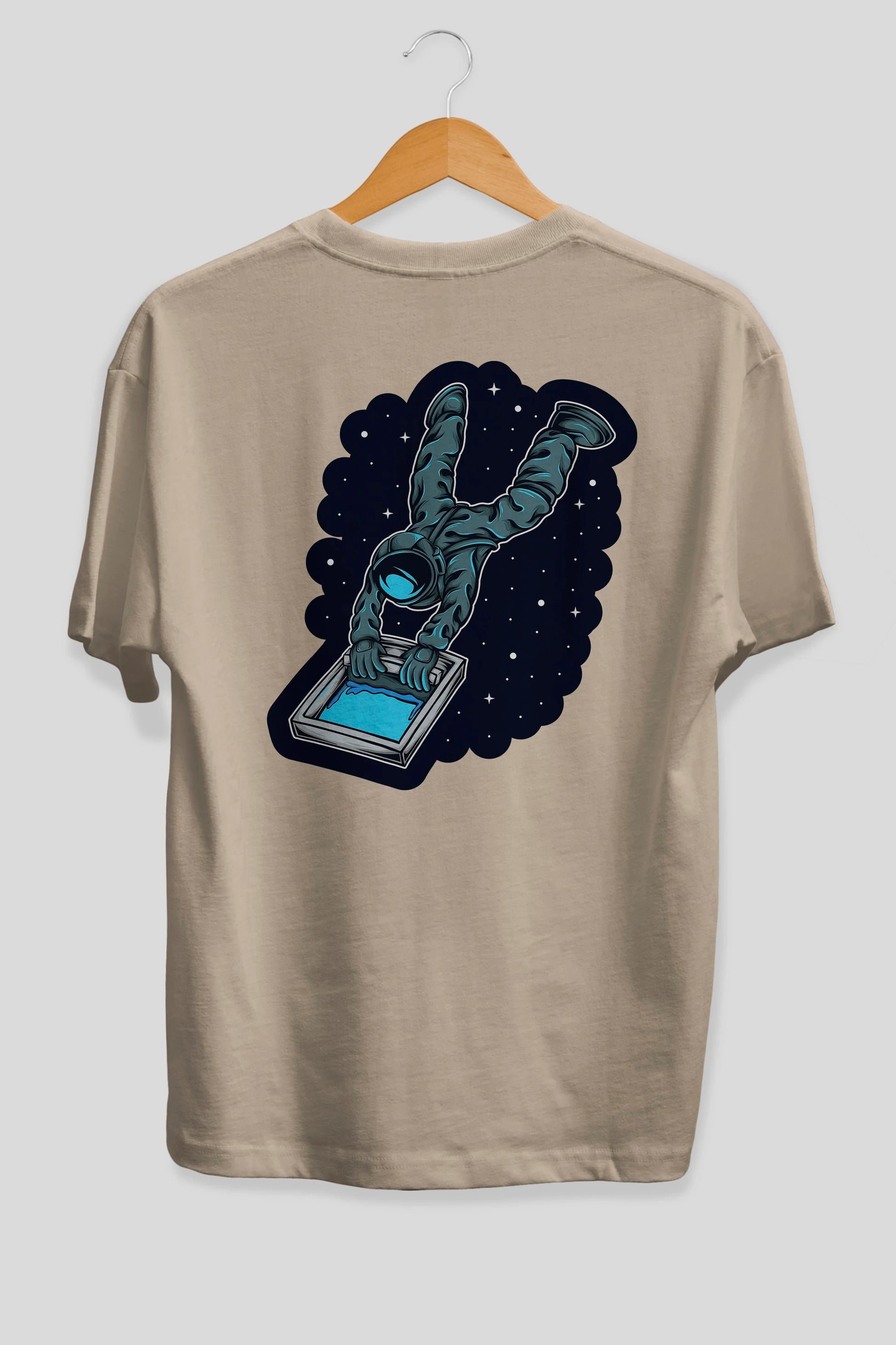 Astroscreen Sticker Arka Baskılı Oversize t-shirt Erkek Kadın Unisex