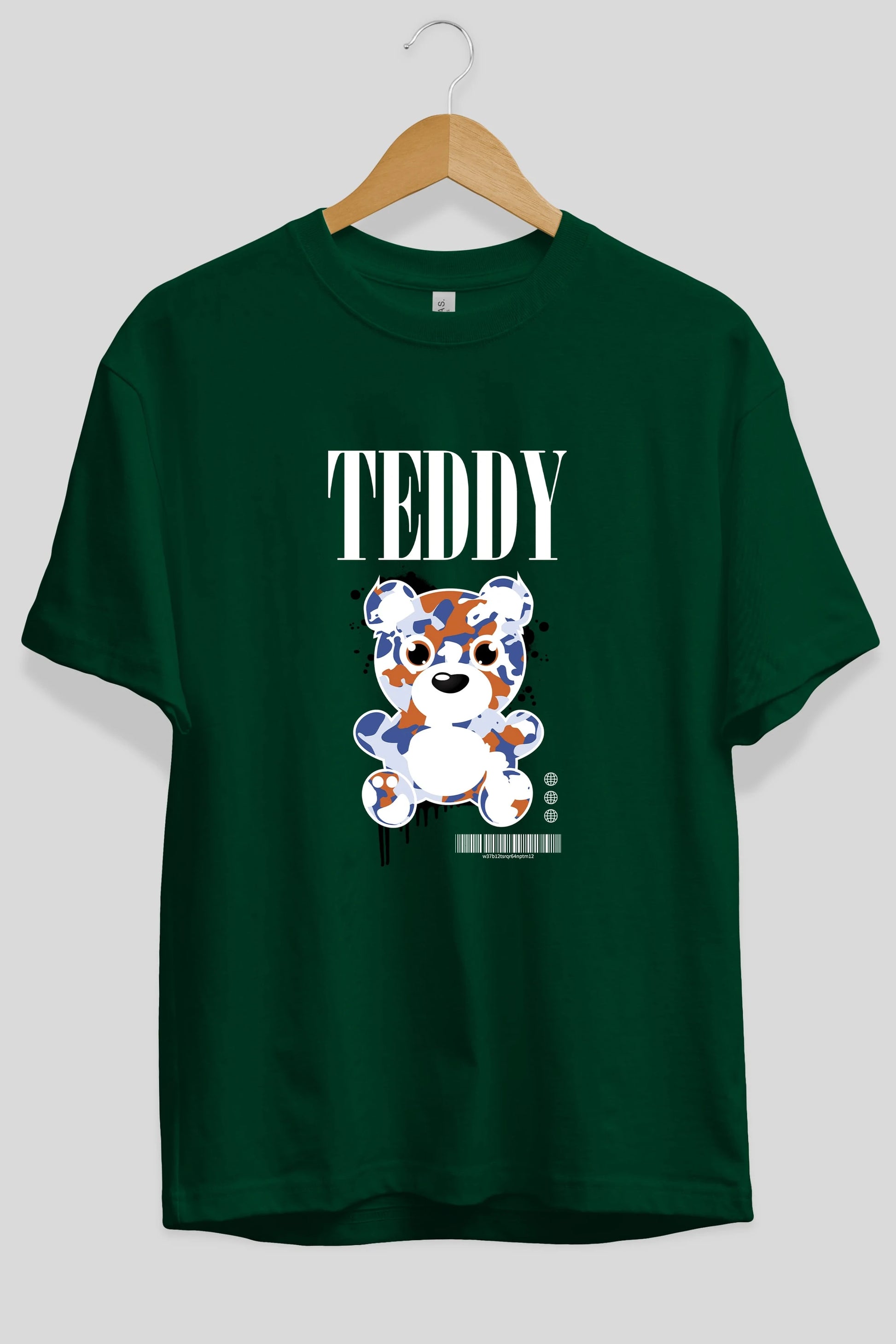 Teddy Bear Streetwear Ön Baskılı Oversize t-shirt Erkek Kadın Unisex