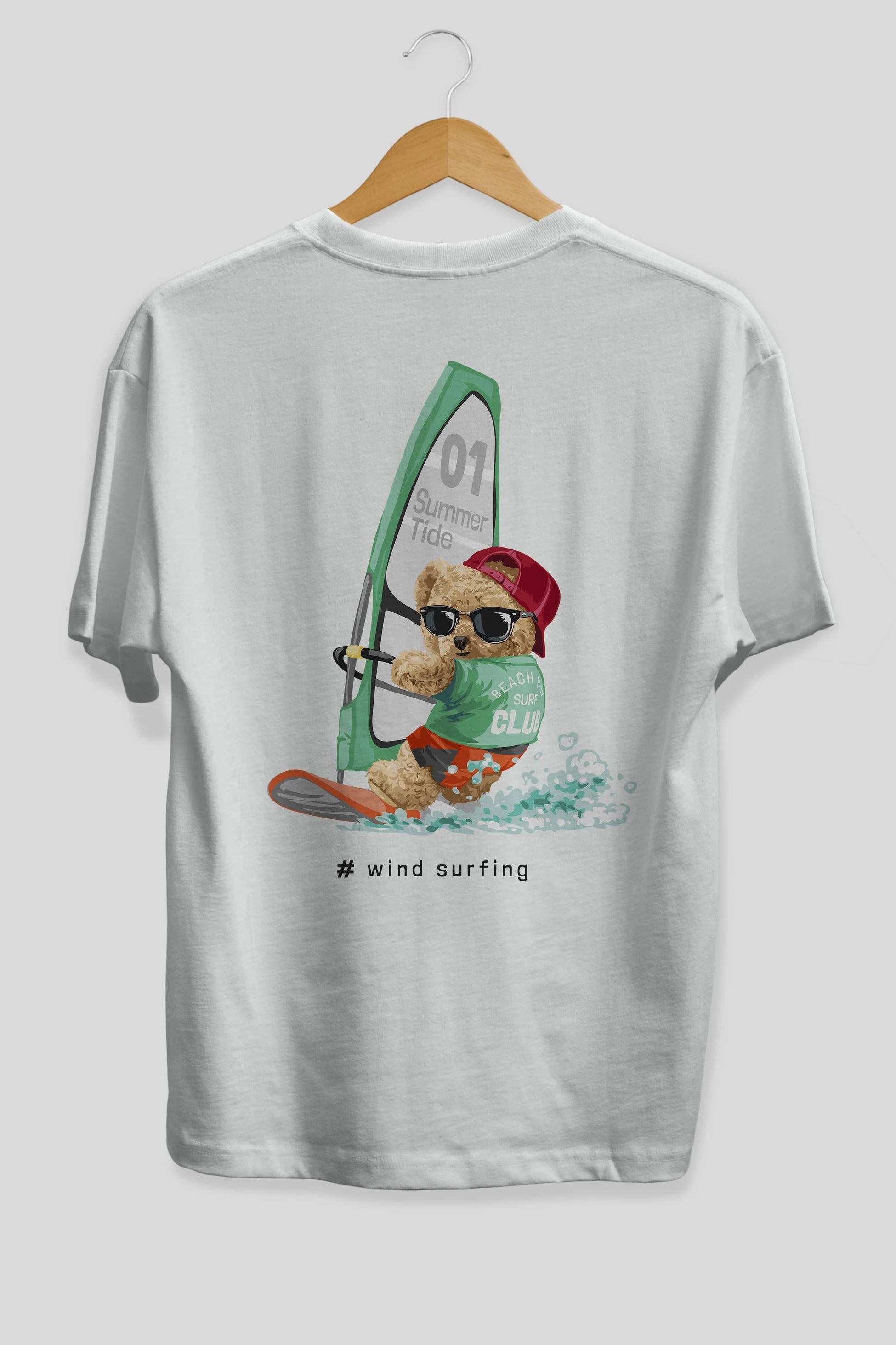 Teddy Bear Summer Tide Arka Baskılı Oversize t-shirt Erkek Kadın Unisex %100 Pamuk