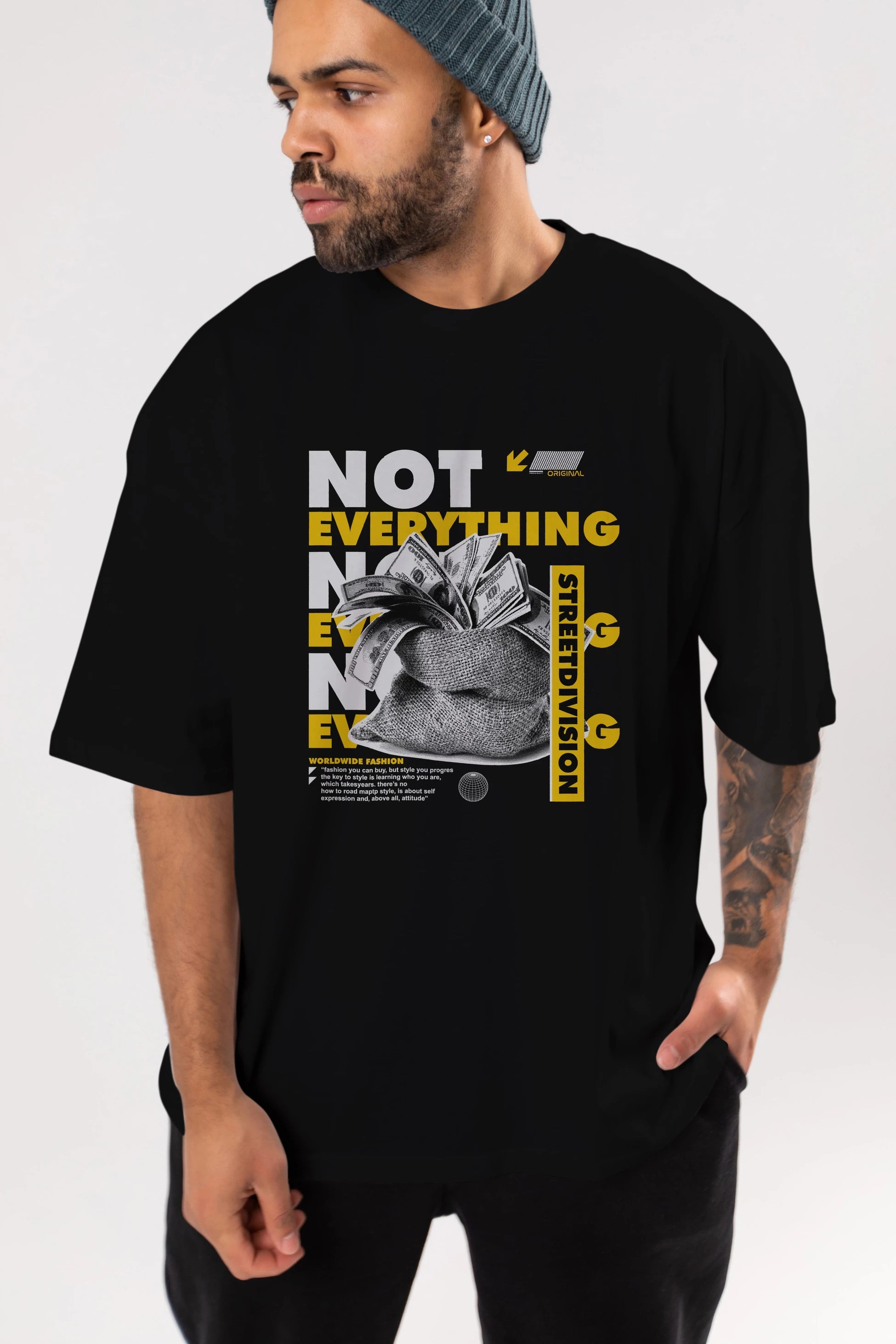 Not Everything Ön Baskılı Oversize t-shirt Erkek Kadın Unisex