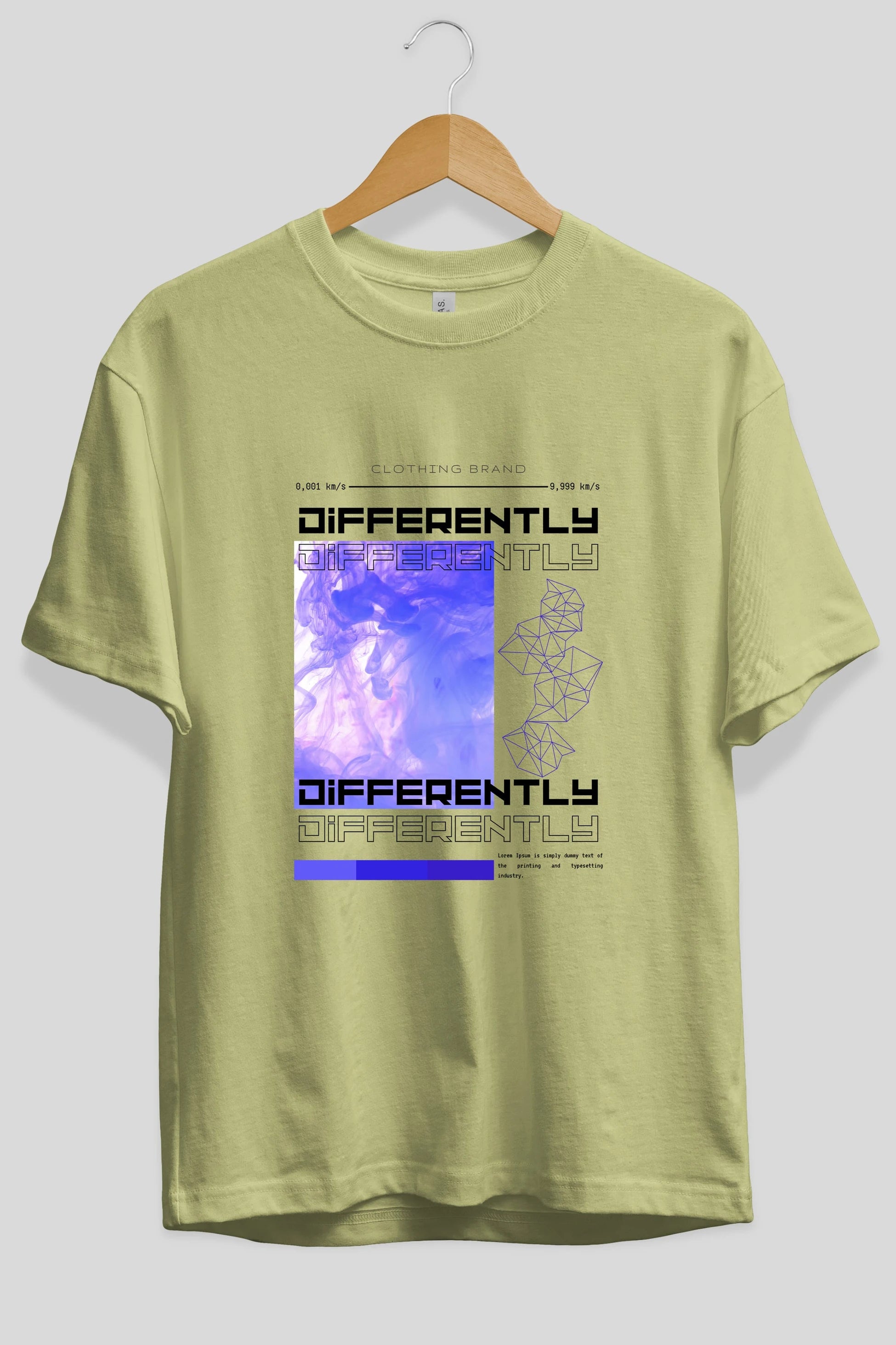 Differently Yazılı Ön Baskılı Oversize t-shirt Erkek Kadın Unisex