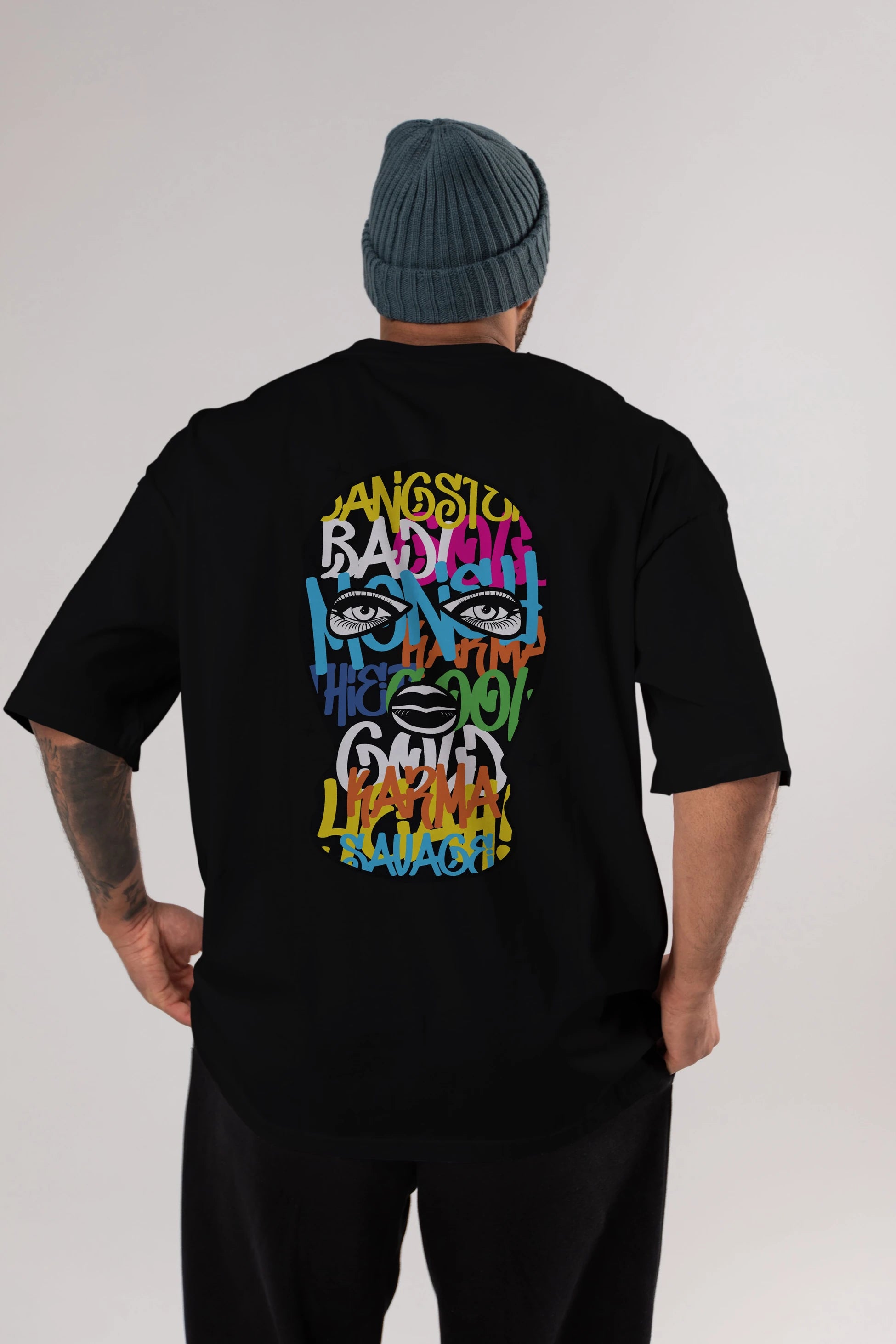 Karma Savage Arka Baskılı Oversize t-shirt Erkek Kadın Unisex