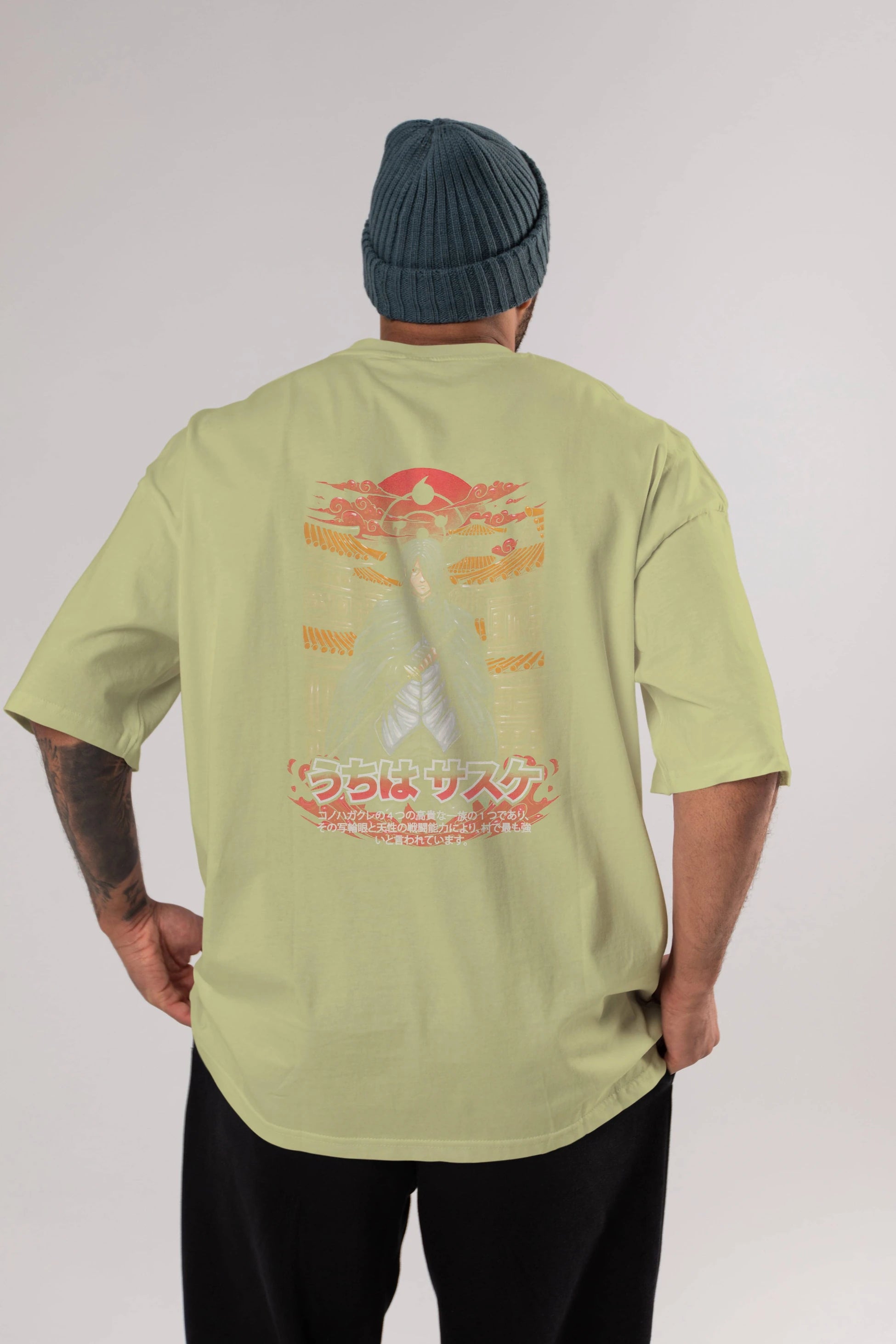 NARUTO SASUKE UCHIHA 1 Anime Arka Baskılı Oversize t-shirt Erkek Kadın Unisex