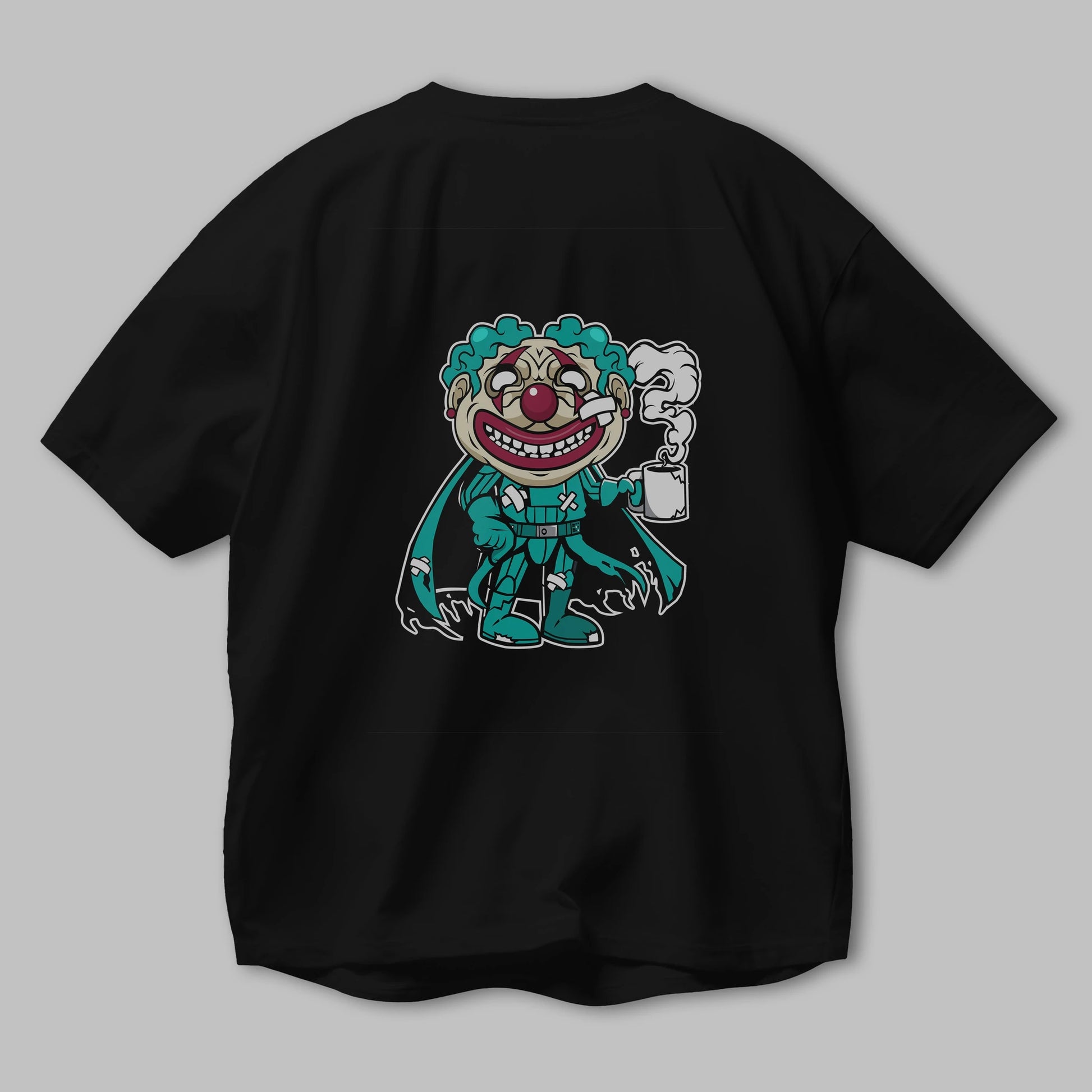 Super Clown Arka Baskılı Oversize t-shirt Erkek Kadın Unisex %100 Pamuk tişort